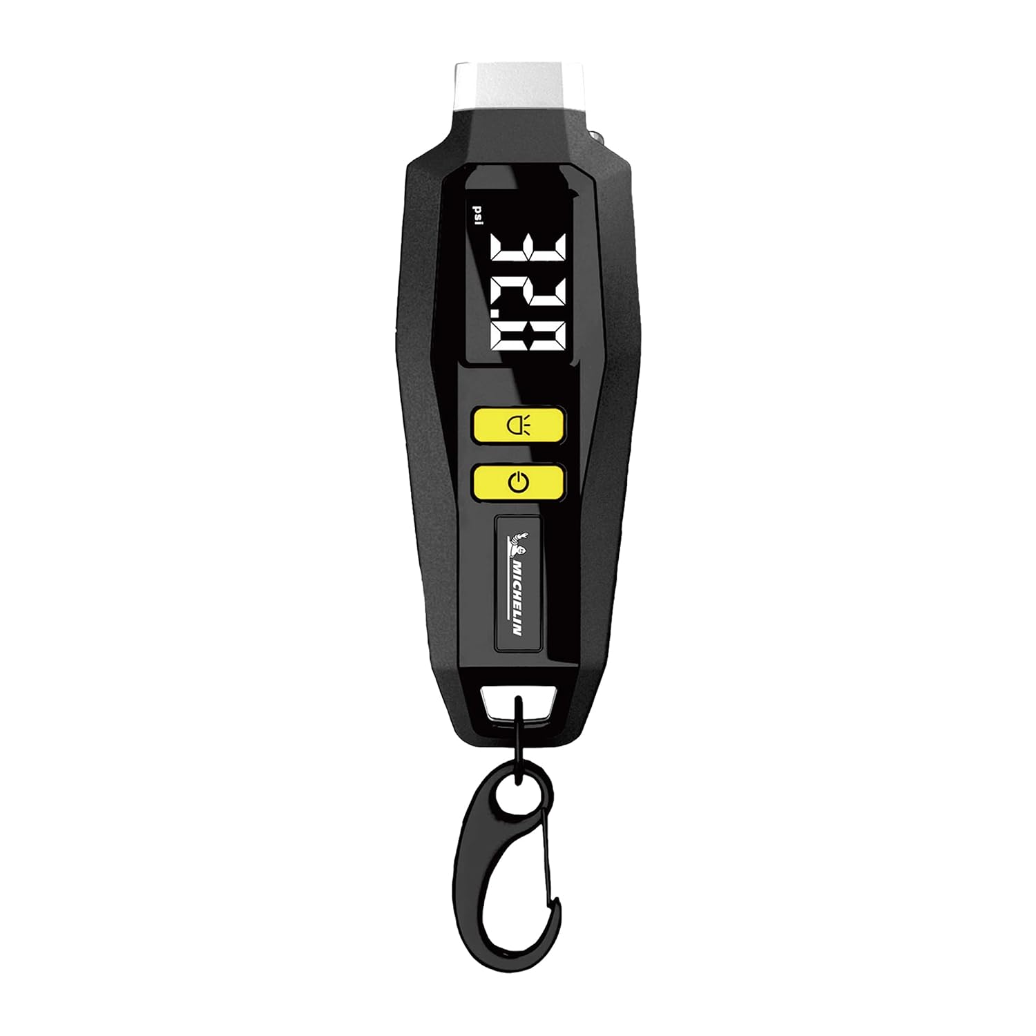 MICHELIN Digital Tyre Pressure Gauge with Key Ring | Compact PSI/BAR/KPA Gauge with Large LCD Display, High Accuracy ±1% up to 99 PSI & Built-in LED Flashlight | For Cars, Bikes & Cycles