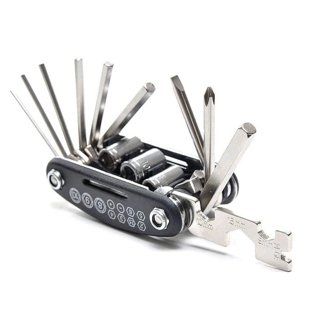 16 in 1 Bicycle Repair Tool Kit for Cycle & MTB Bike | Portable Multi Function Cycling Accessories with Allen Key Set, Hex Wrench, Socket Spanner & Screwdriver Tool Kit