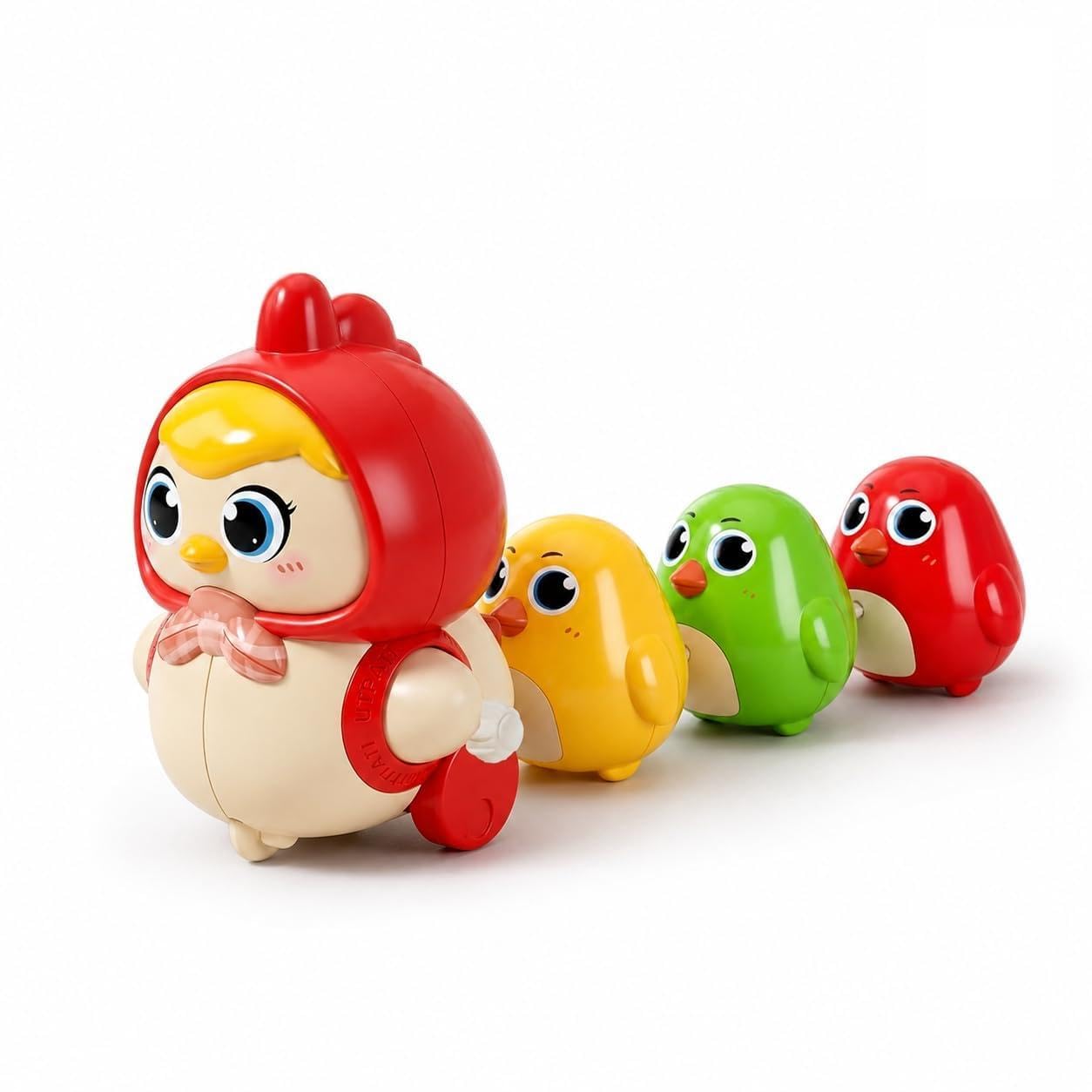 Chicken Toys for Kids, Swinging Chain String Magnetic Hen with Chick Learning to Crawl Spring Toy, Crawling Wind-up Duck, Walking Chicken Cute Windup Toy for Boys Girls Toddler