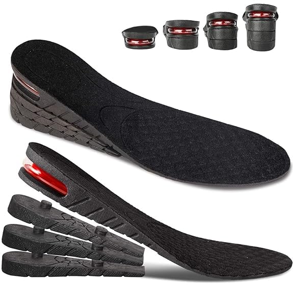 MF® Height Increase Insoles for Men & Women Soft 4-Layer Height Hoppers for Men Comfortable Breathable & Adjustable Height Insoles for Men Lift Up To 9cm Height Booster Shoe Heel Orthotic Soles.