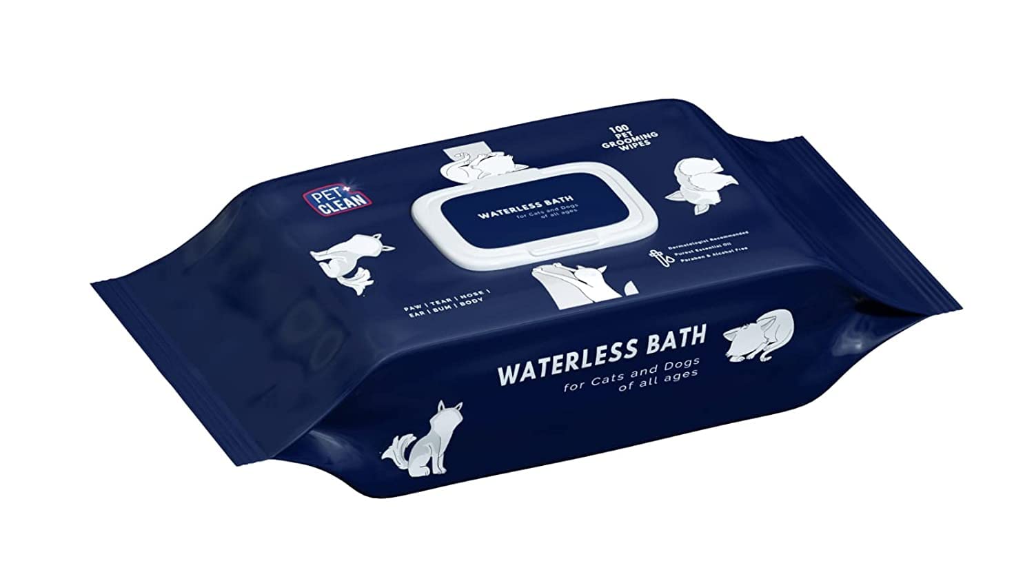 Pet Clean Pet Wipes 100 Counts Wet Wipes for Dogs, Cats, Puppies with Aloe Vera & Cherry Blossom Smell | Cleansing & Deodorising Grooming Wipes, 6”x 8″ | Anti-Bacterial
