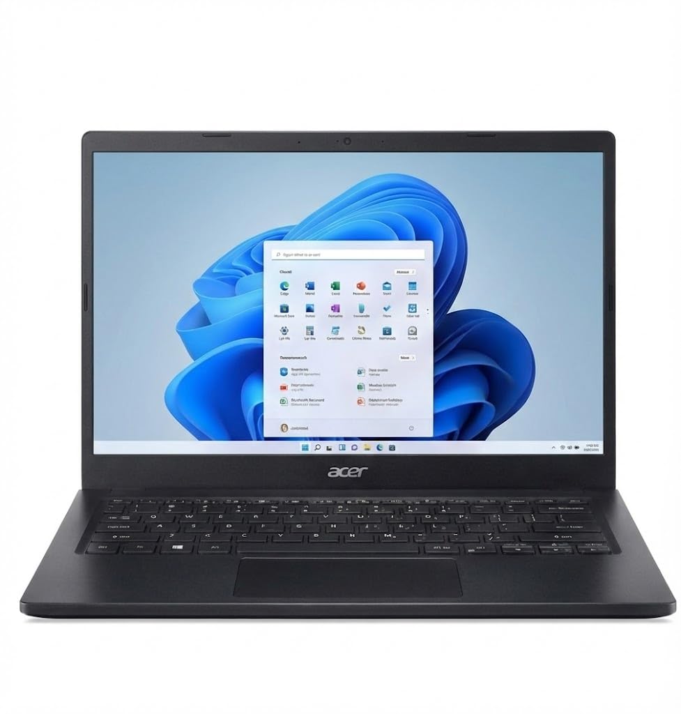 Acer TravelLite Thin Laptop AMD Ryzen 5 7430U (6-Core) 16GB RAM, 512GB SSD 14″ Full HD Anti-Glare Display Privacy Shutter Windows 11 MS Office Metal Body 1.34Kg Black 30M Warranty