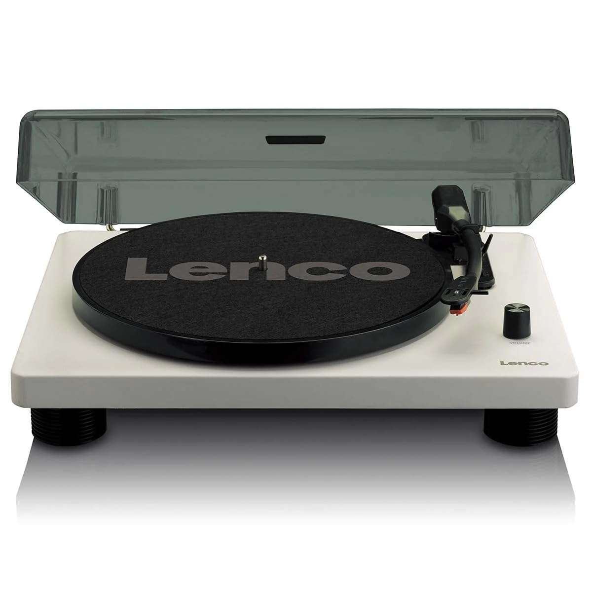 Lenco LS-50 Vinyl Record Player Turntable Bluetooth with Integrated Speaker Preamp 33, 45 and 78 RPM Vinyl to MP3, Includes Extra Stylus Grey Imported from EU