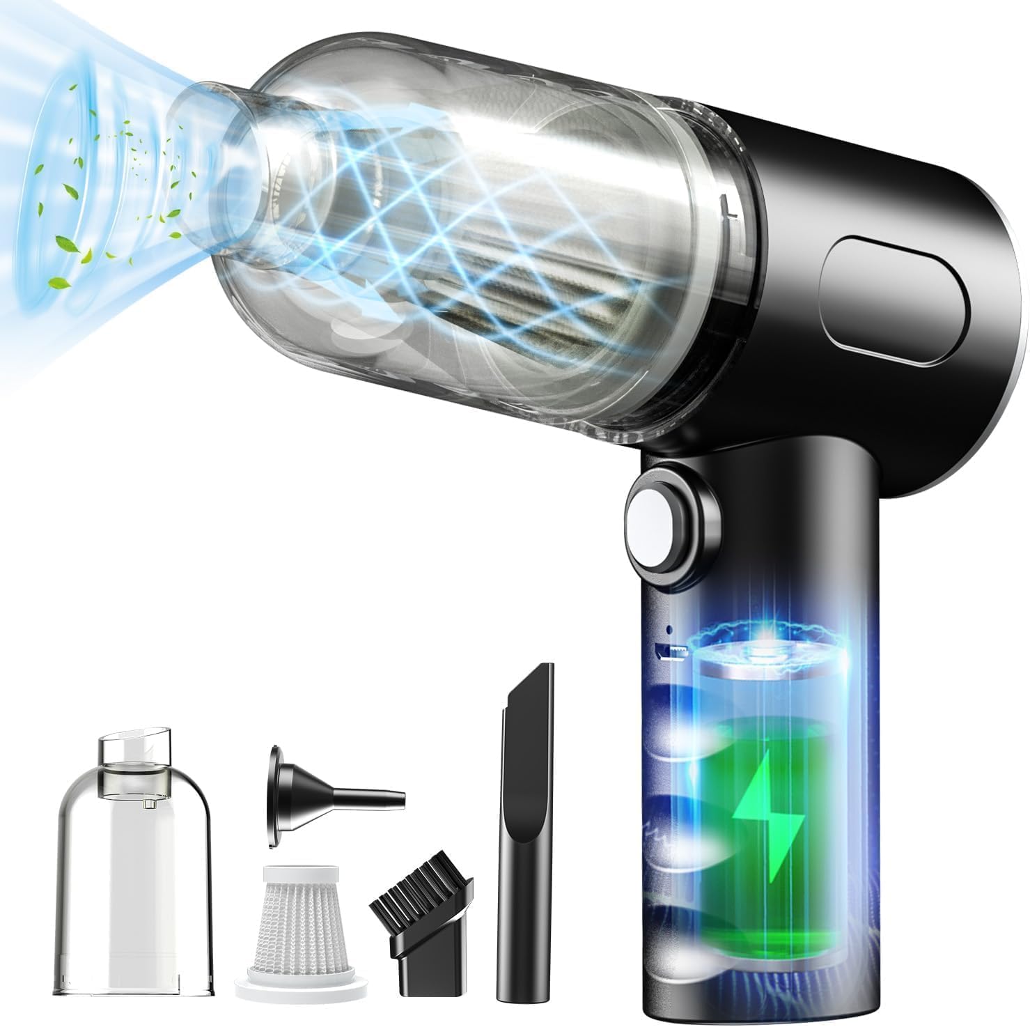 DADLM® 3 in 1 Portable Car Vacuum Cleaner with Blower | USB Rechargeable Wireless Handheld Car Vacuum Cleaner Traveling, Camping Reusable,Portable,Rechargeable (1)