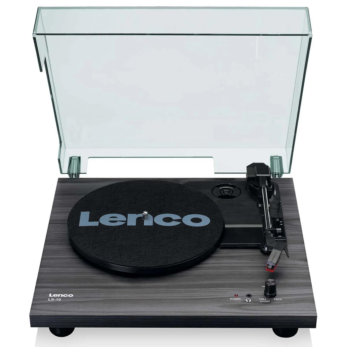 Lenco LS-10 Vinyl Record Player Bluetooth Turntable with Integrated Speaker 33 45 RPM Black MDF Imported from EU
