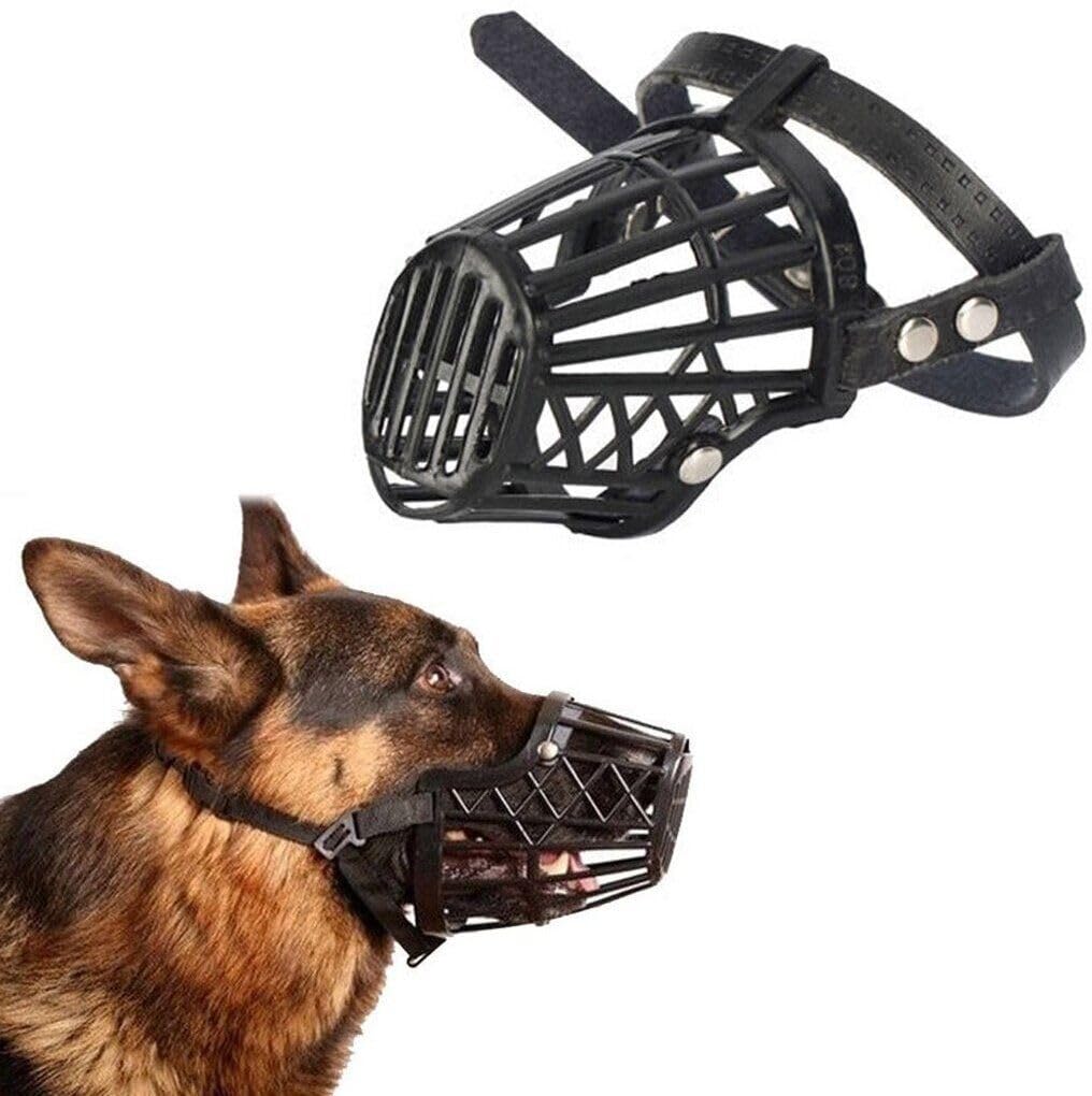 PETJOY Adjustable Strap Muzzle 4No. – Ensure Pet Safety & Comfort, Prevent Biting – Perfect for Dogs, Ideal for Walks, Training & Grooming, Promote Dog’s Well-Being (Large, Black)