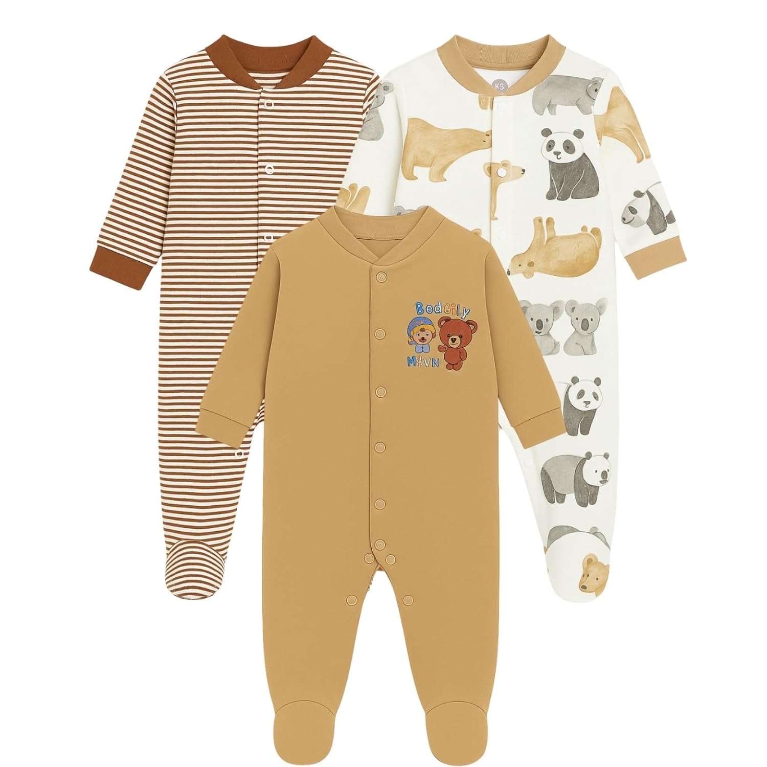 EIO 100% Cotton Rompers/Sleep Suits/Jumpsuit/Night Suits for Baby Boys & Girls, Infants, New Born Pack of 3