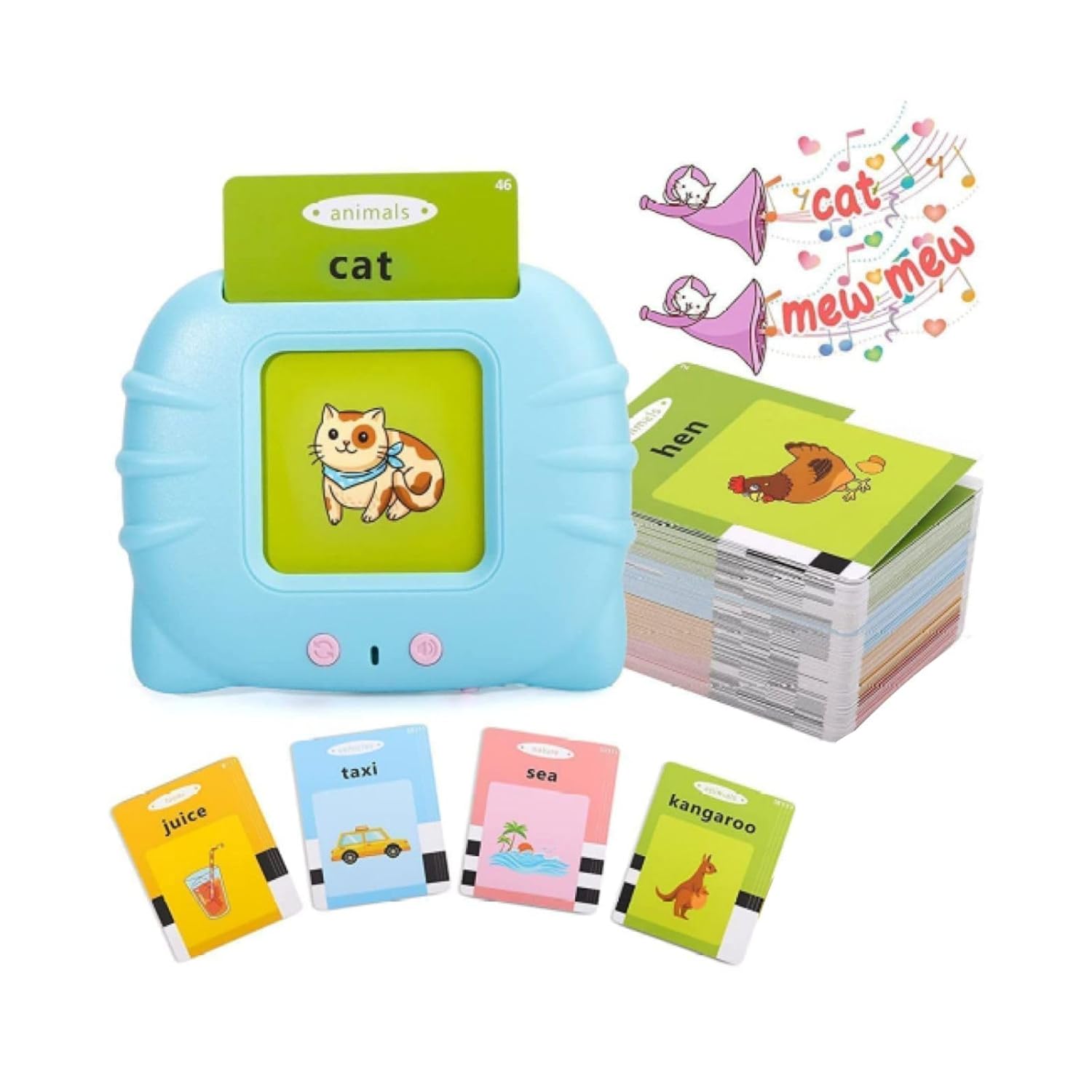 Talking, Rechargeable, Electronic Flash Cards Learning Toy, 110+ Interactive Double Sided Montessori Cards for 2–5 Year Old Boys, Educational Toy for 3 Year Old, Birthday Gift for Kids