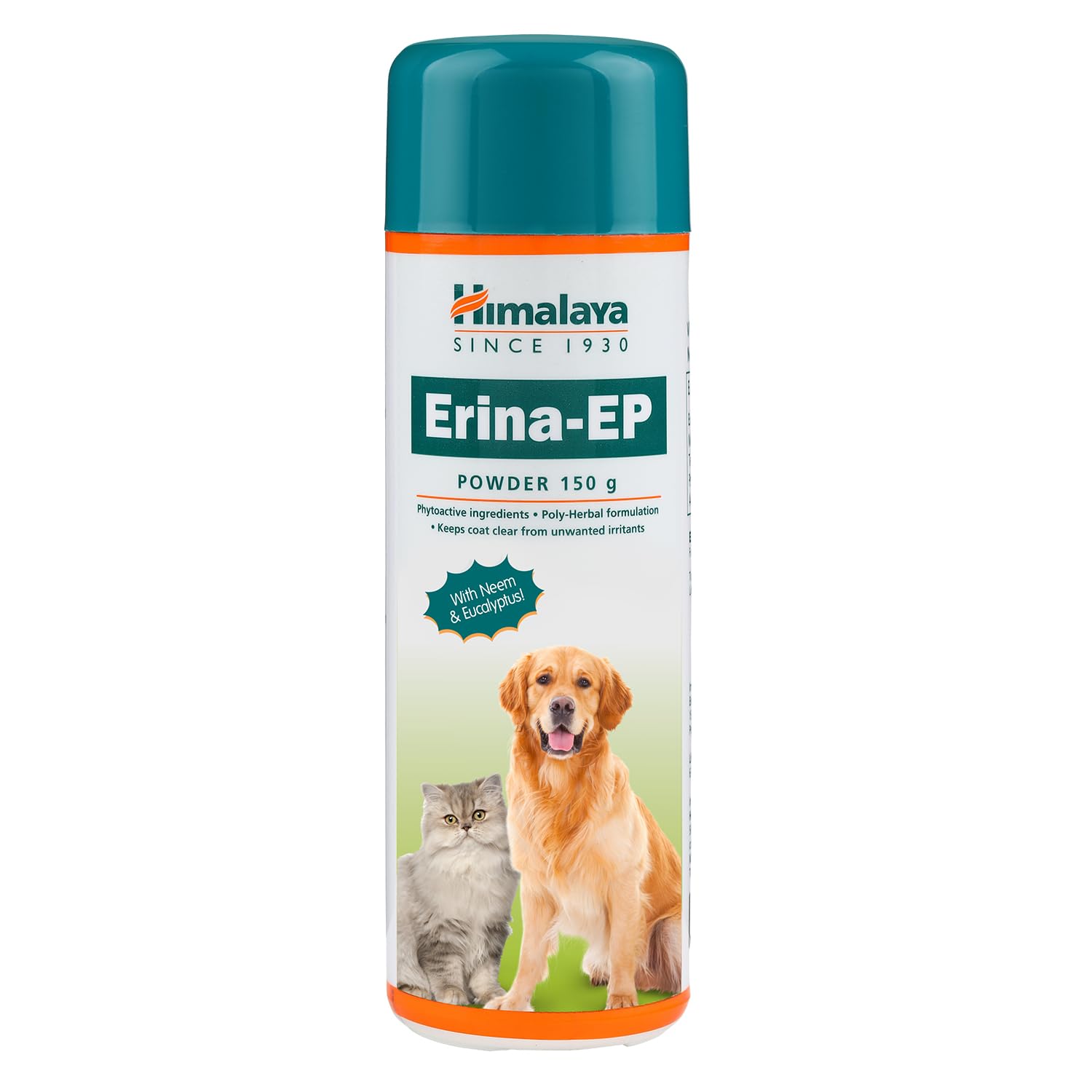 Himalaya Erina-EP Powder | 150 g | Tick & Flea Control for Dogs & Cats | With Neem & Eucalyptus for Skin Health & Hygiene