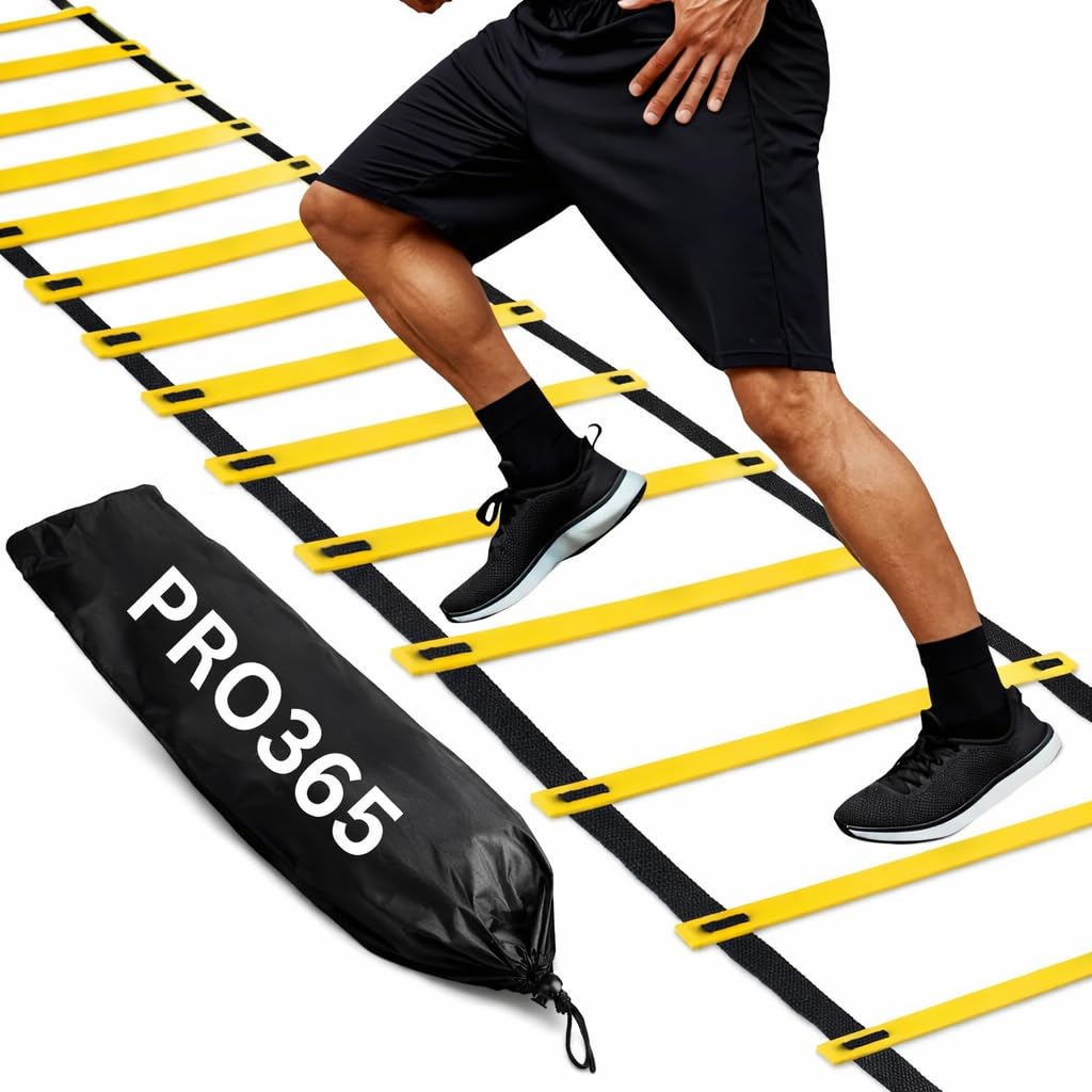 PRO365 Universal Self Training 8M Agility Ladder with Carry Bag | Adjustable Multiple Rungs | Ideal for Soccer, Football, Speed & Fitness Drills | 1 Year Warranty (4M, 10Runs)
