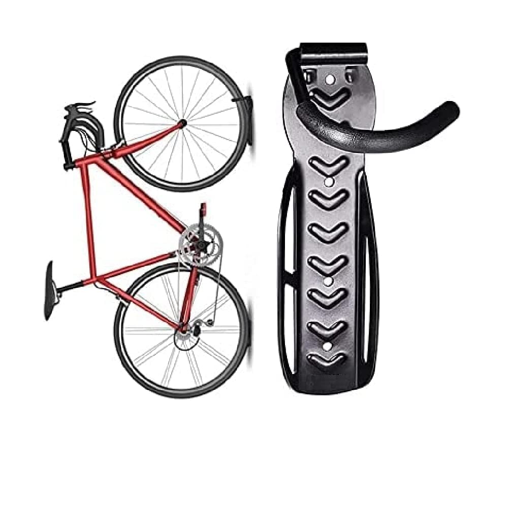 Wavva® Garage Bike Rack Wall Mount Organizer Bike Hook Bicycle Hanger Storage System Vertical Hanging for Indoor Shed Easily Hang Heavy Duty 66 lbs for Road Mountain Hybrid Bikes.