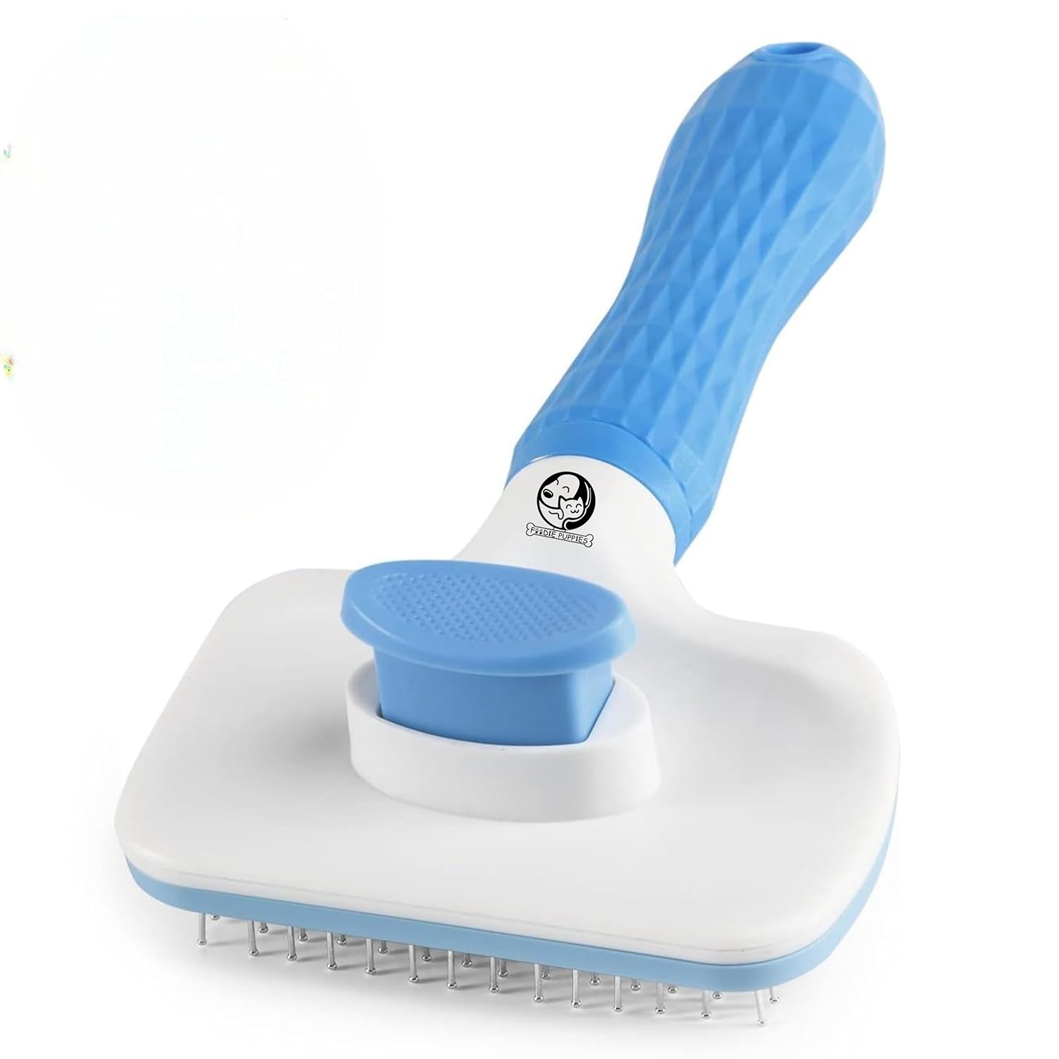 Foodie Puppies Grooming & Cleaning Thin Slicker Brush for Dogs & Cats | Self Clean Brush for Shedding | Gently Removes Loose Undercoat, Mats and Tangled (Rectangular, Medium) (Color May Vary)