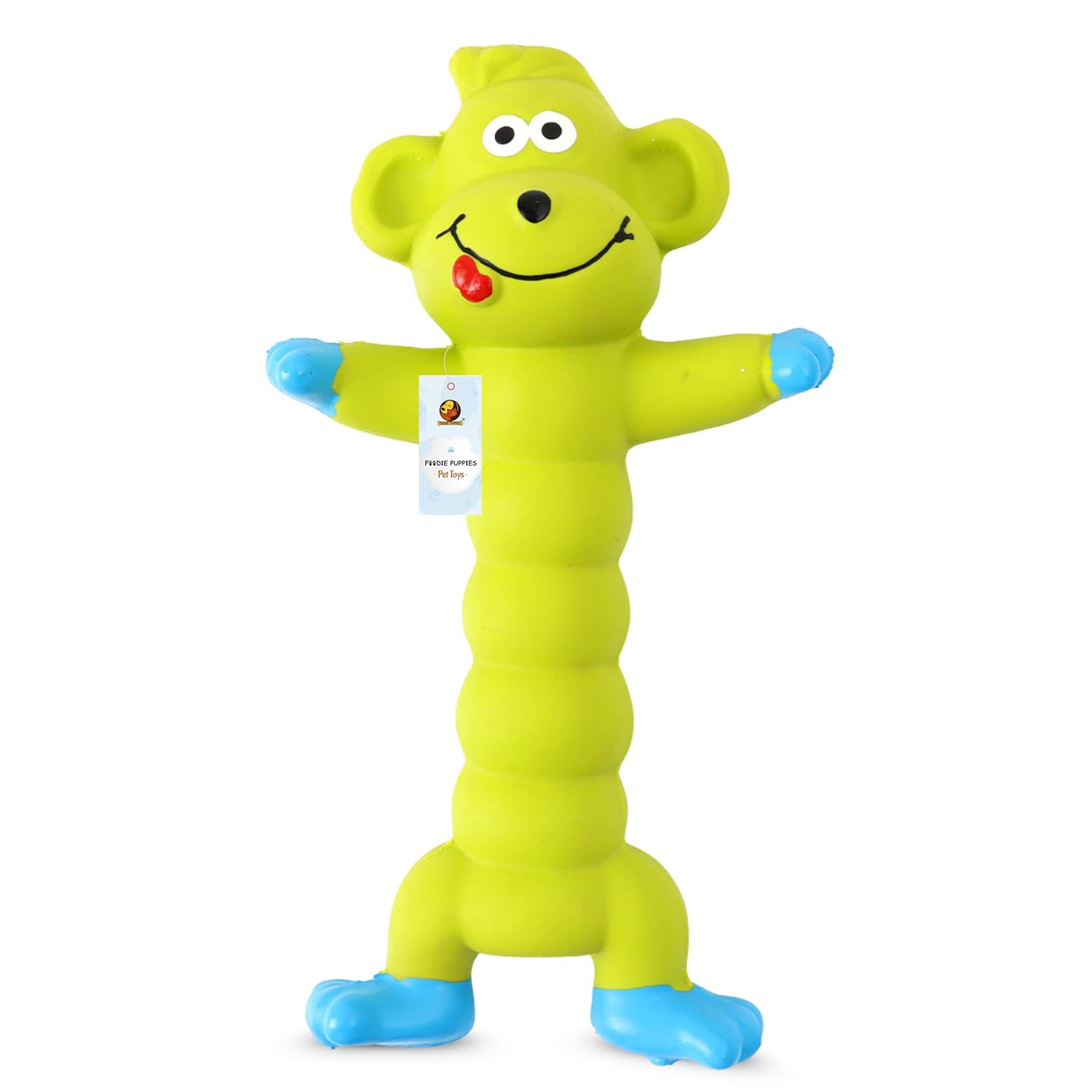 Foodie Puppies Interactive Latex Squeaky Chew Dog Toy – (Green Monkey, 20cm) | Small to Medium Dogs & Puppies | Durable, Rubber, Non-Toxic, Animal Design Playing & Fetching Pet Toy | Reduce Anxiety