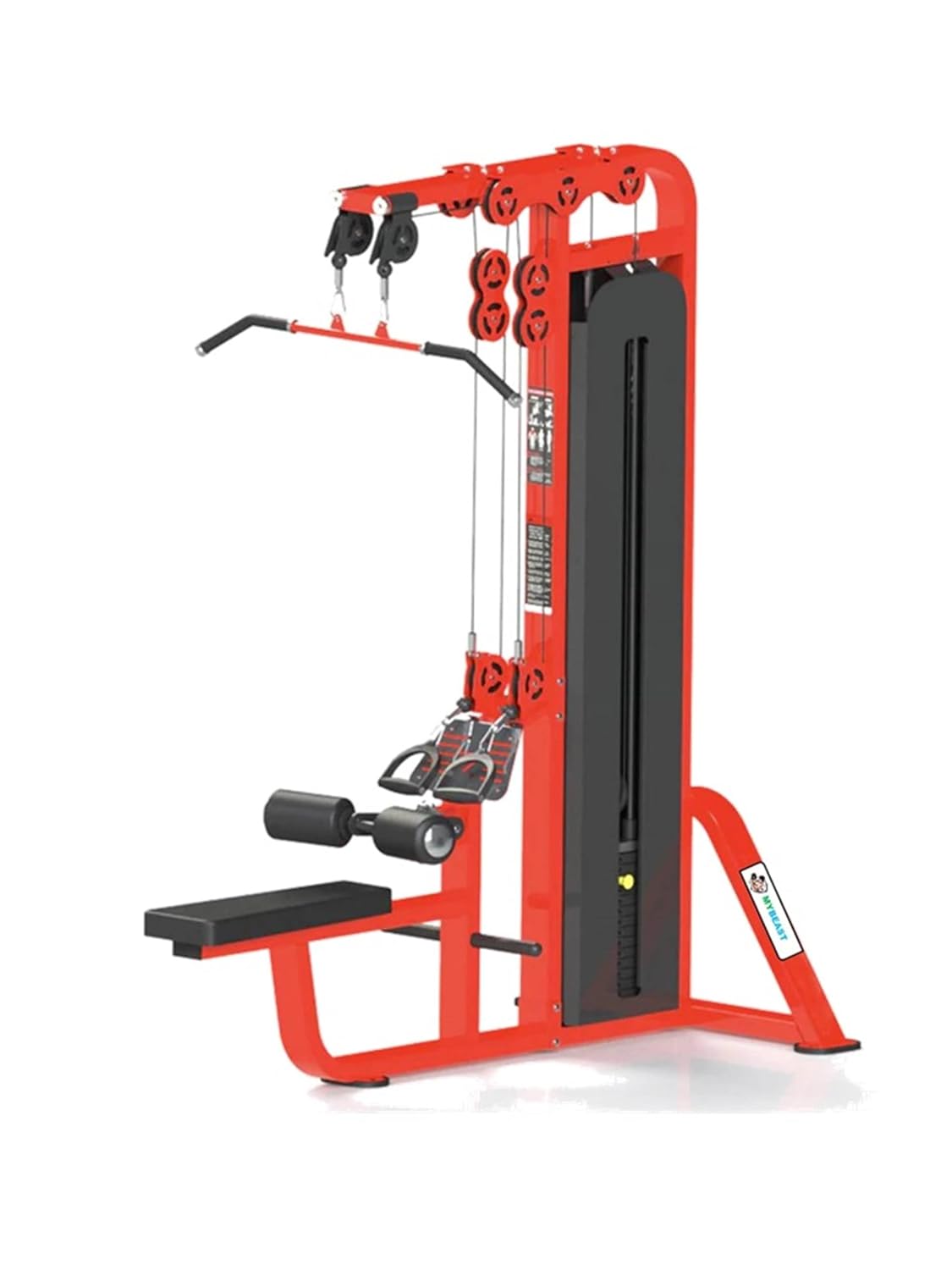 Mybeast Lats Pull Down with Seated Row Dual Pulley Machine with Adjustable Thigh Pad for Commercial Use for Targetting Lats Muscles