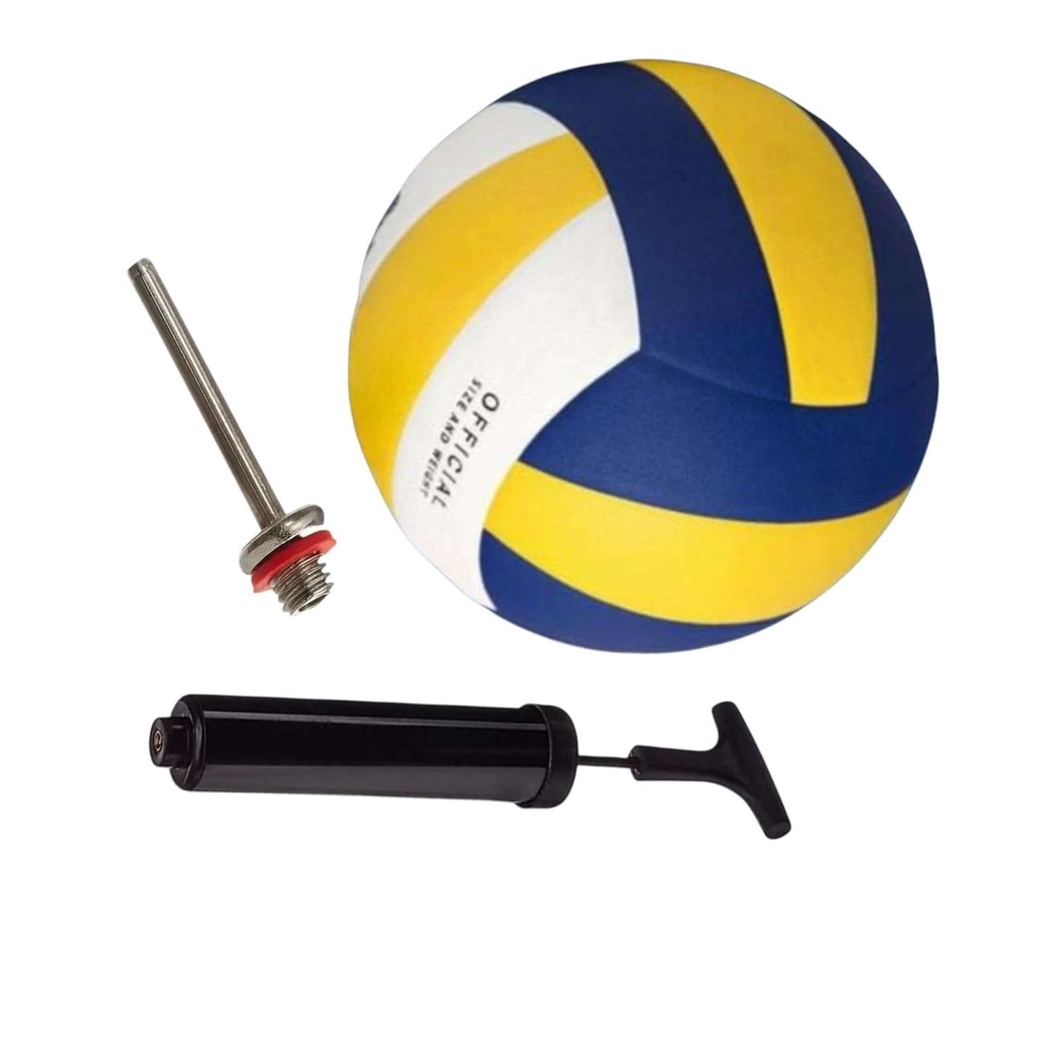 Play Zoo Volleyball Set with Ball Pump and 2 Inflation Pins, Blue and Yellow