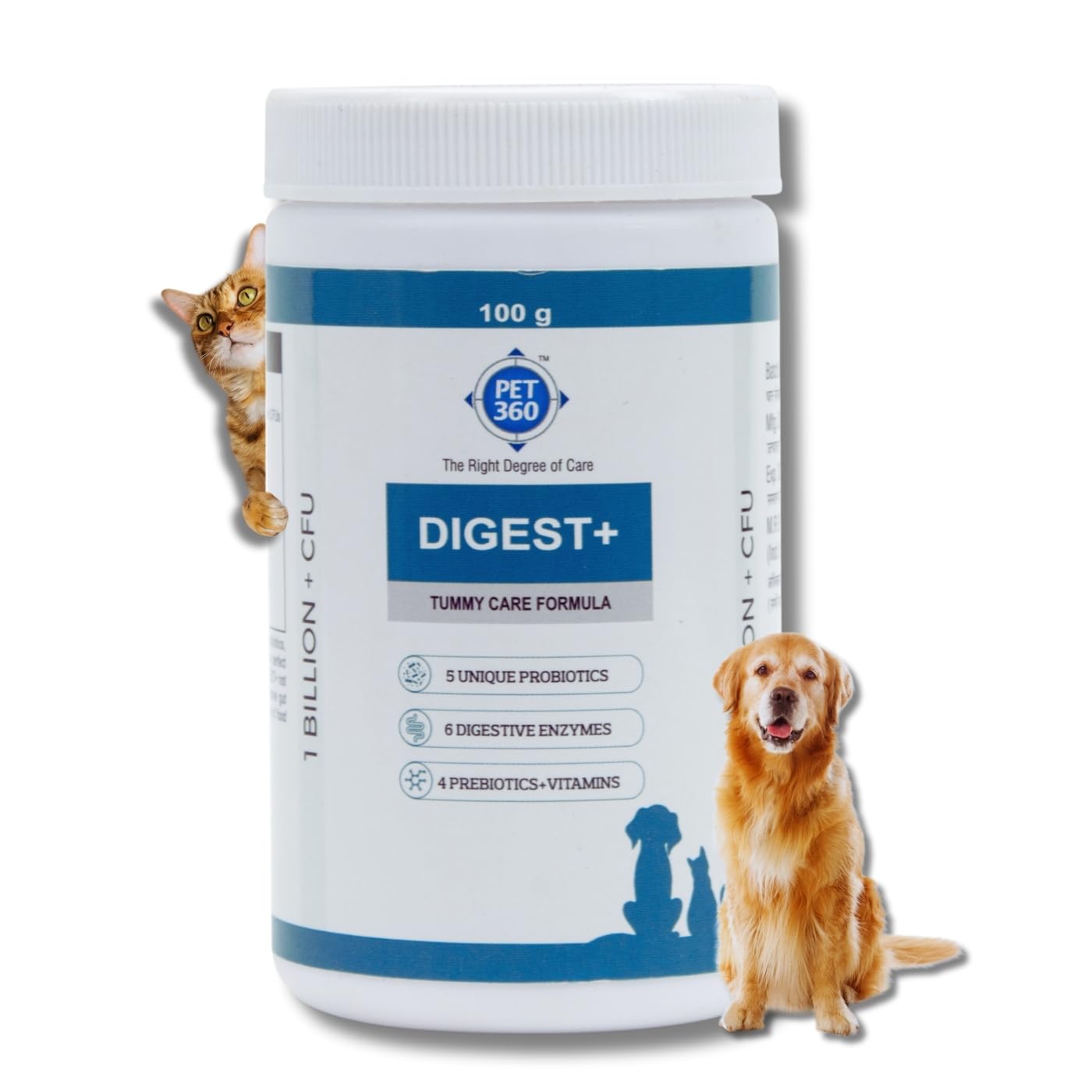 PET360 Digest+ | Tummy Care Formula for Healthy Digestion | Reduces Paw Licking & Scratching | Increased Immunity | Suitable for All Breeds| 100gm Powder