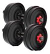 Amazon Brand – Symactive 20 Kg Adjustable Dumbbell Set – Durable PVC Plates (2kg x 4, 3kg x 4) with Secure Weight-Locking Mechanism, Pair of 14” Rods & Nuts