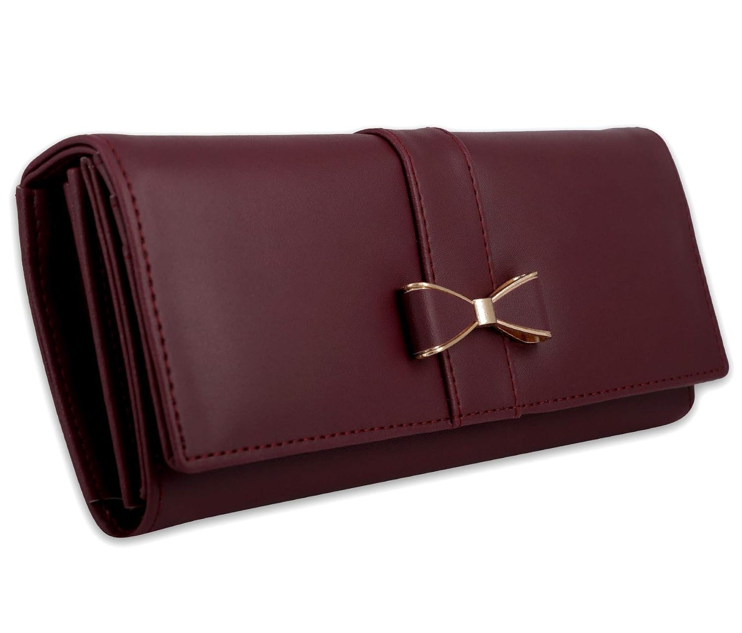 ALSU Women’s Maroon Faux Leather Hand Wallet Clutch Trendy | 6 Card Slots | Phone Pocket (shd-004mar)