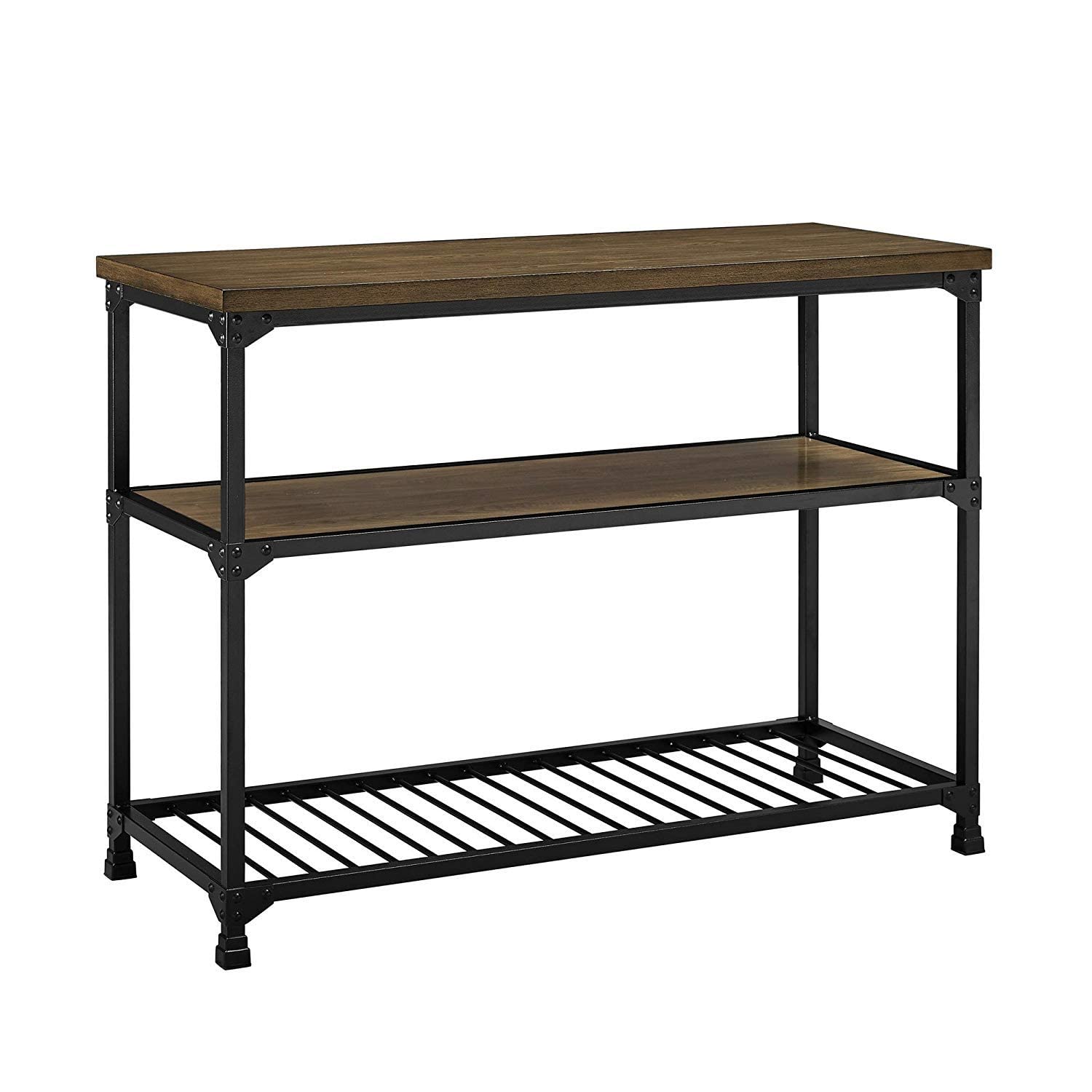 INDIAN DECOR 28253 Kitchen Island/Multifunction Kitchen CART Serving Trolley/Metal 3 Tiered Shelf/Kitchen Storage Shelf – Black