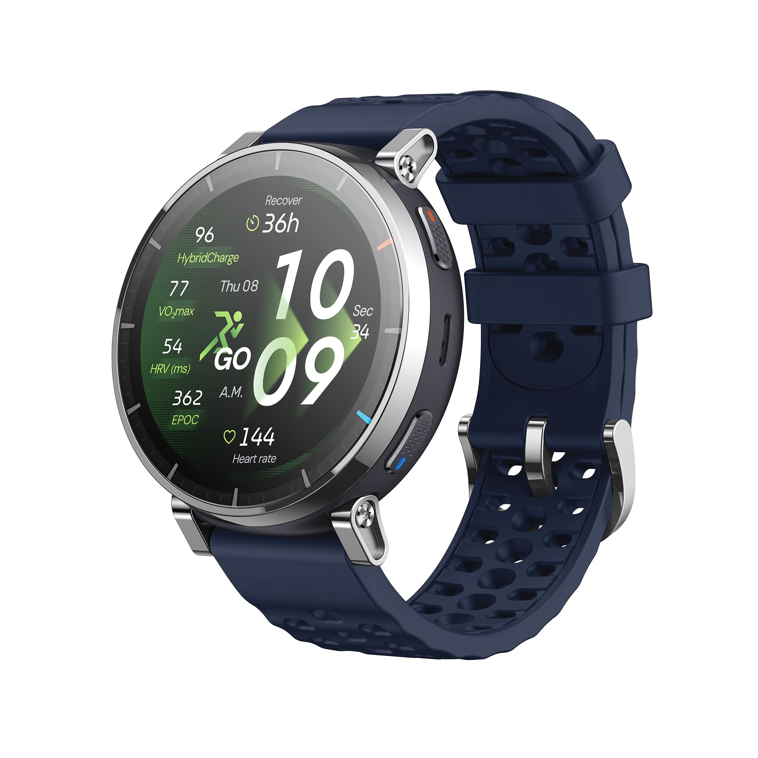 Amazfit Active 3 Premium GPS Running Smart Watch,1.32″ AMOLED Sapphire Display,12-Day Battery,4GB Storage,Offline Maps,170+ Workout Modes,5 ATM,Heart Rate & Fitness Tracker,Android & iPhone Atlas Blue