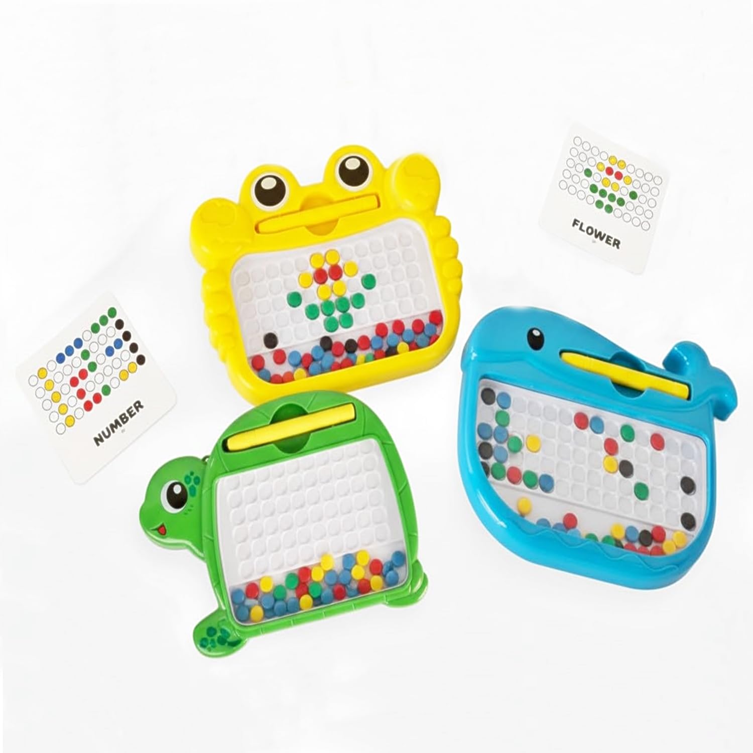 MUREN Pack of 1 Magnetism Mini Art Frame Board Game Beads with Magnetic Pen Cards Multiple Design DIY Art & Craft Playkit for 3+ Years Kids & Above Travel, Home, abletop Game