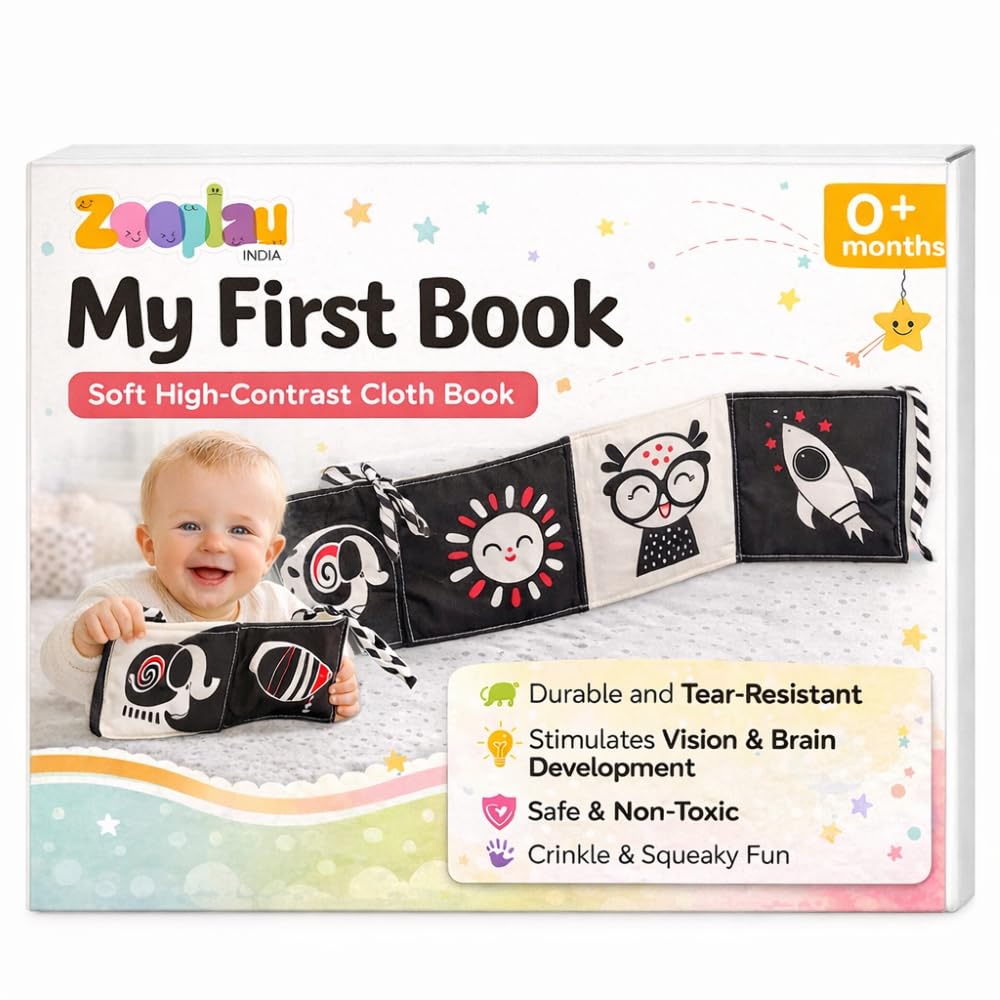 Zooplay India Cloth Book for Babies Infant Kids Early Development, Cloth Book Learning Educational Baby Toys Gifts for Newborn