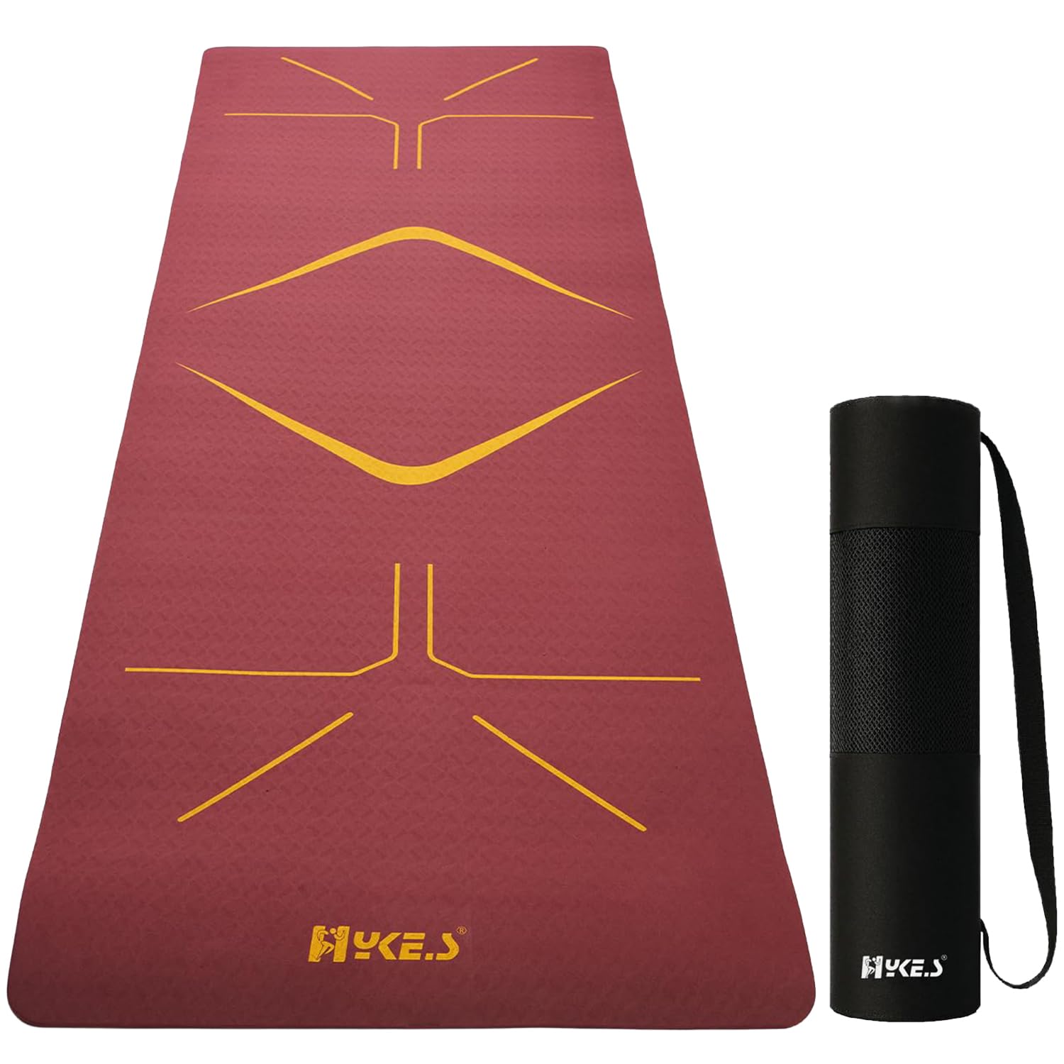 Hykes Yoga Mat for Women & Men – TPE Eco Friendly 6mm thickness Non Slip Classic Pro Exercise Mat for Home Workout Pilates Floor Exercises Gymnastics Meditation with carry Bag & strap