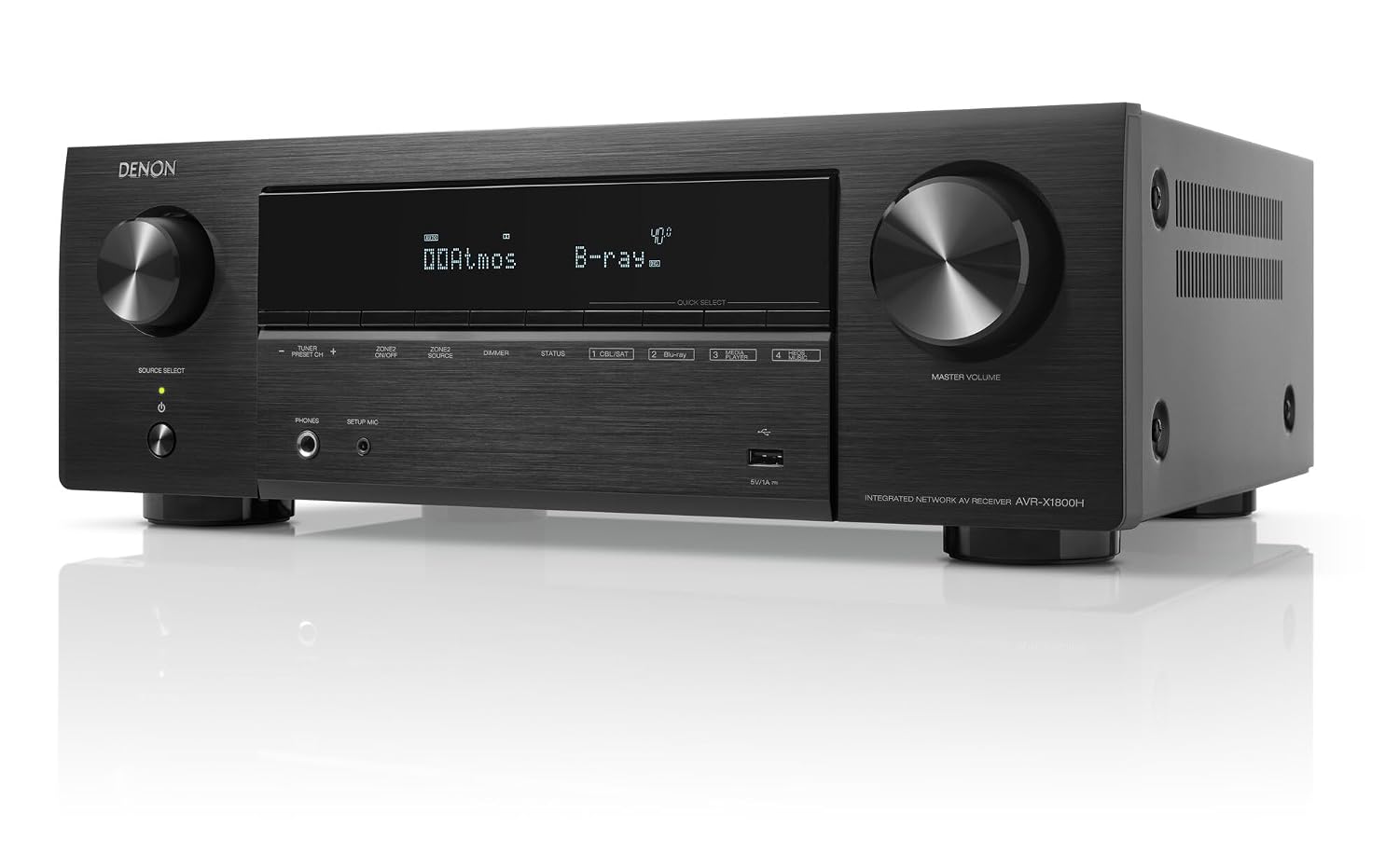 Denon AVR-X1800H 7.2 Ch. 175W 8K AV Receiver with HEOS® Built-in, WiFi, Bluetooth