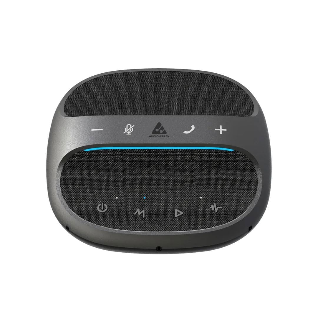 Audio Array Wireless Conference Microphone with Speaker | Bluetooth, USB & 4 Mics | 360° Pickup Upto 4M | Noise Reduction & Enhanced Voice | Portable Speakerphone for Video Calls/Zoom Meeting | AM-W45