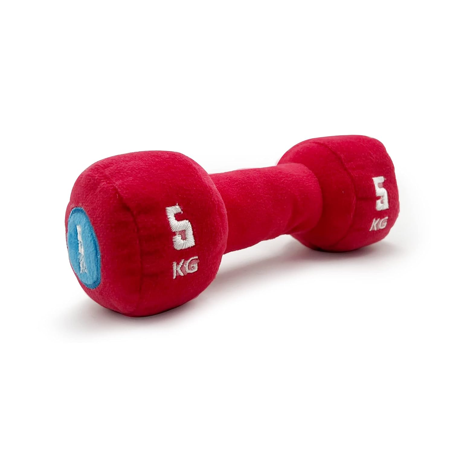 Goofy Tails Gym Series Dumbbell Plush Dog Toy | Light Chewers | Plush Toy | Soft Dog Toys for Puppy | Great for Playing Fetch and Retrieve (Red)
