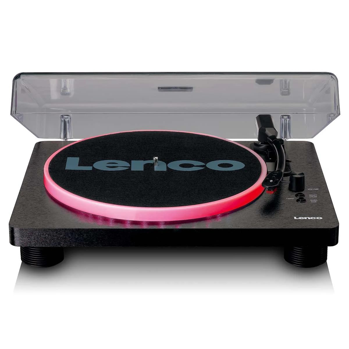 Lenco LS-50LED Record Player, Vinyl Player, Bluetooth Turntable with Integrated Speaker – LED – USB Recording – Belt Drive – Preamp – 33, 45 and 78 RPM Vinyl to MP3 Black LED Imported from EU