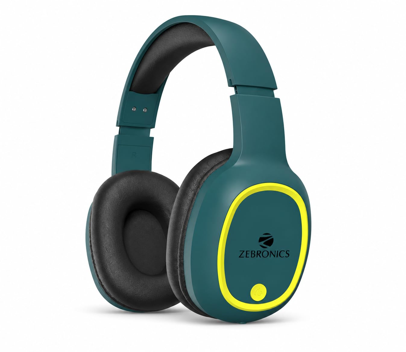 Zebronics Thunder (2026 Upgrade) Wireless Headphones, BT v6.0, True 60 hrs Playback, 40mm Drivers, ENC, Gaming Mode, Dual Pairing, AUX & microSD, Rapid Charging, Call Function (Teal Green)