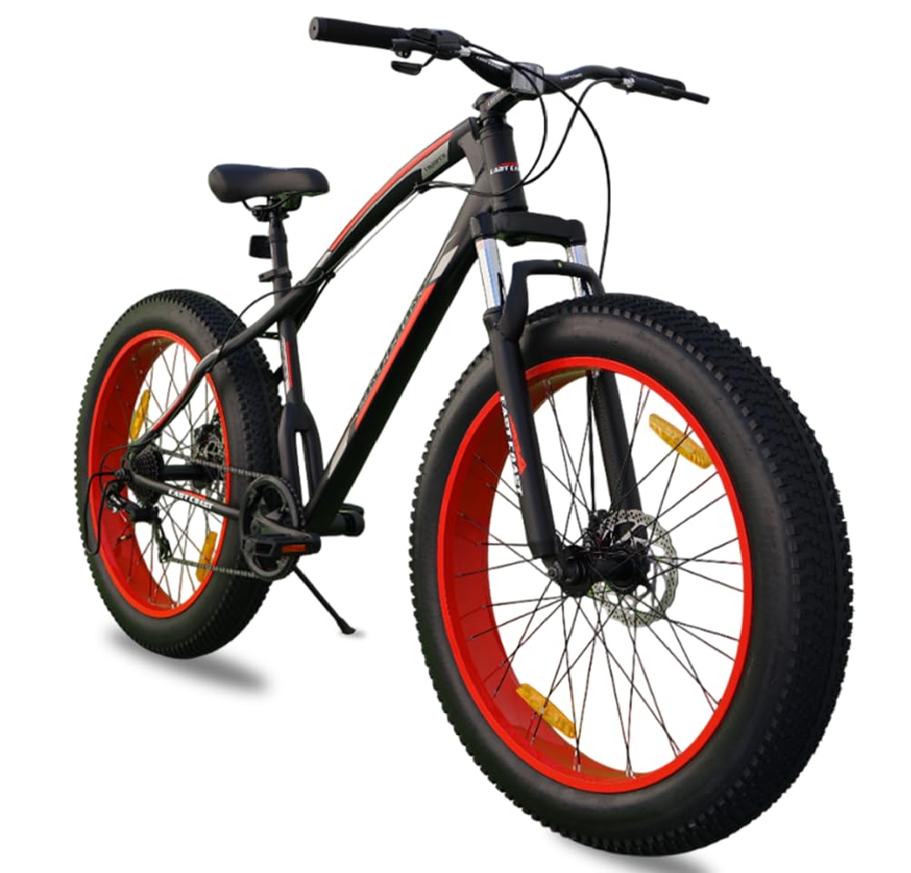 EAST COAST Unisex Trooper 21 Speed Cycle/Mountain Bike | 26T Fat Bike/Cycle Without Carrier, 17 Inch Frame, Dual Disk Brake Ideal for 13+ Years, Front Suspension (Red)