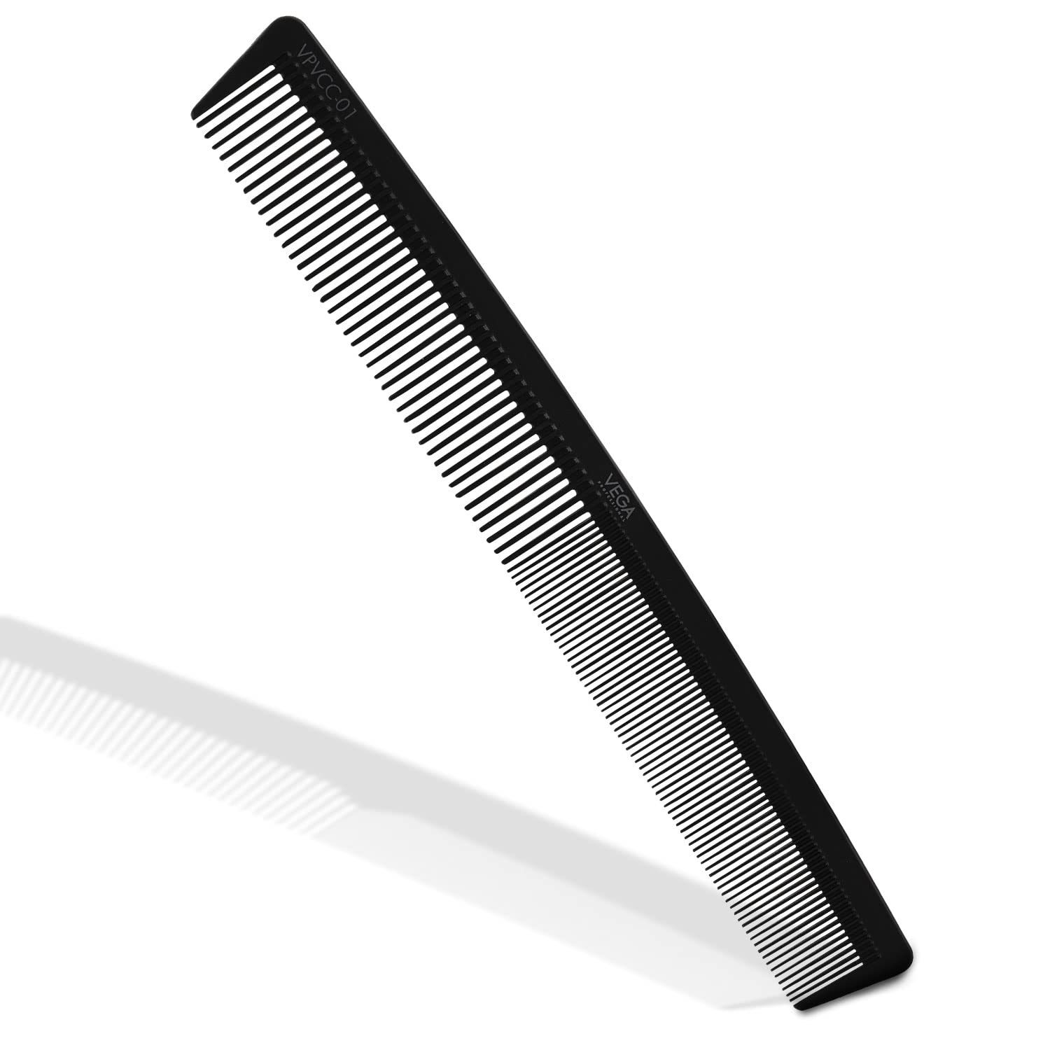 VEGA PROFESSIONAL Classic Hair Dressing Comb | Carbon Anti-Static Black Line Hair Comb for Men & Women | Hair Styling, Grooming, Hair Cutting, Barber, Salon, Home Use | Hair Care Tool (VPVCC-01)