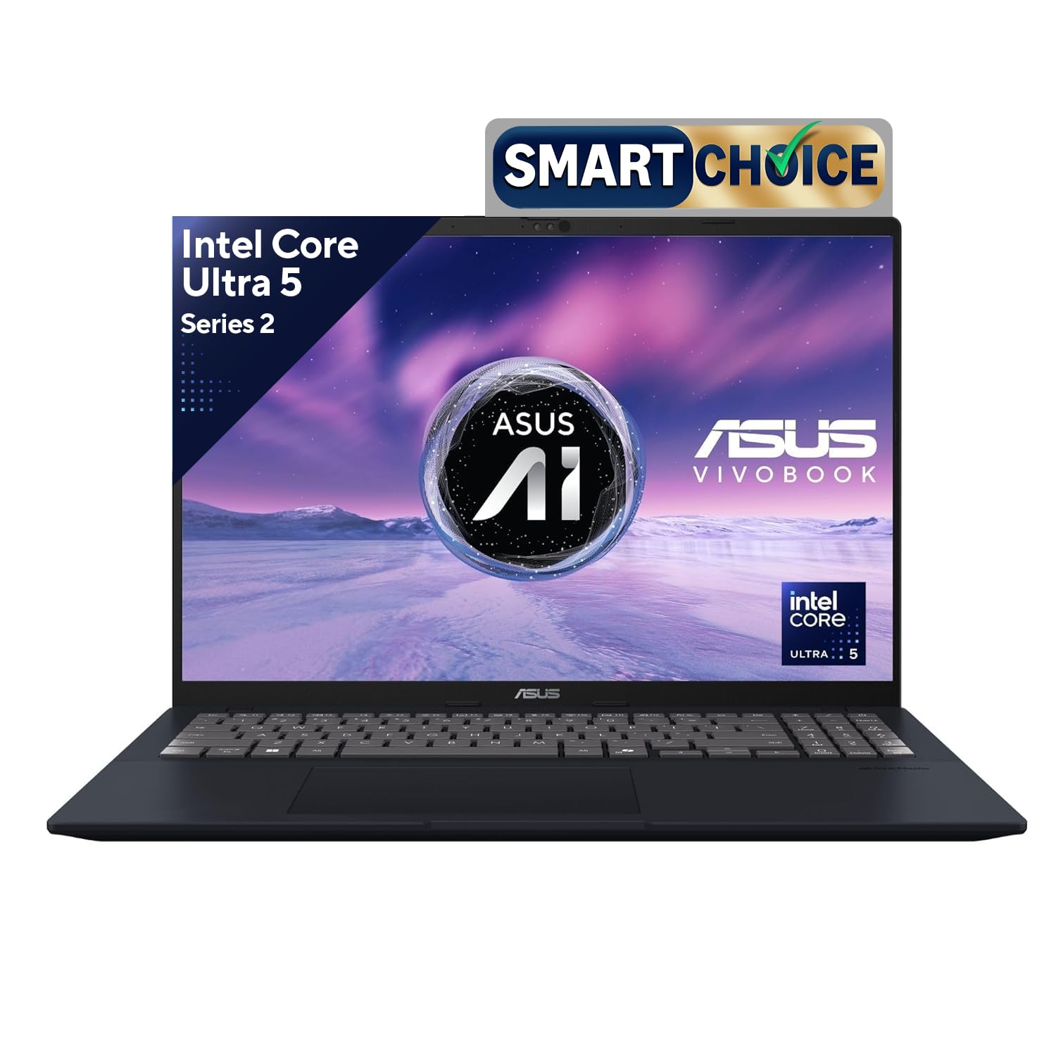 ASUS Vivobook 16,Smartchoice, Intel Core Ultra 5 (Series 2),16GB RAM,512GB SSD,FHD+,16″,60Hz,Backlit Keyboard,Windows 11,M365 Basic (1Y), Office Home 2024,Blue,1.88 kg X1607CA-MB139WS, AI Laptop