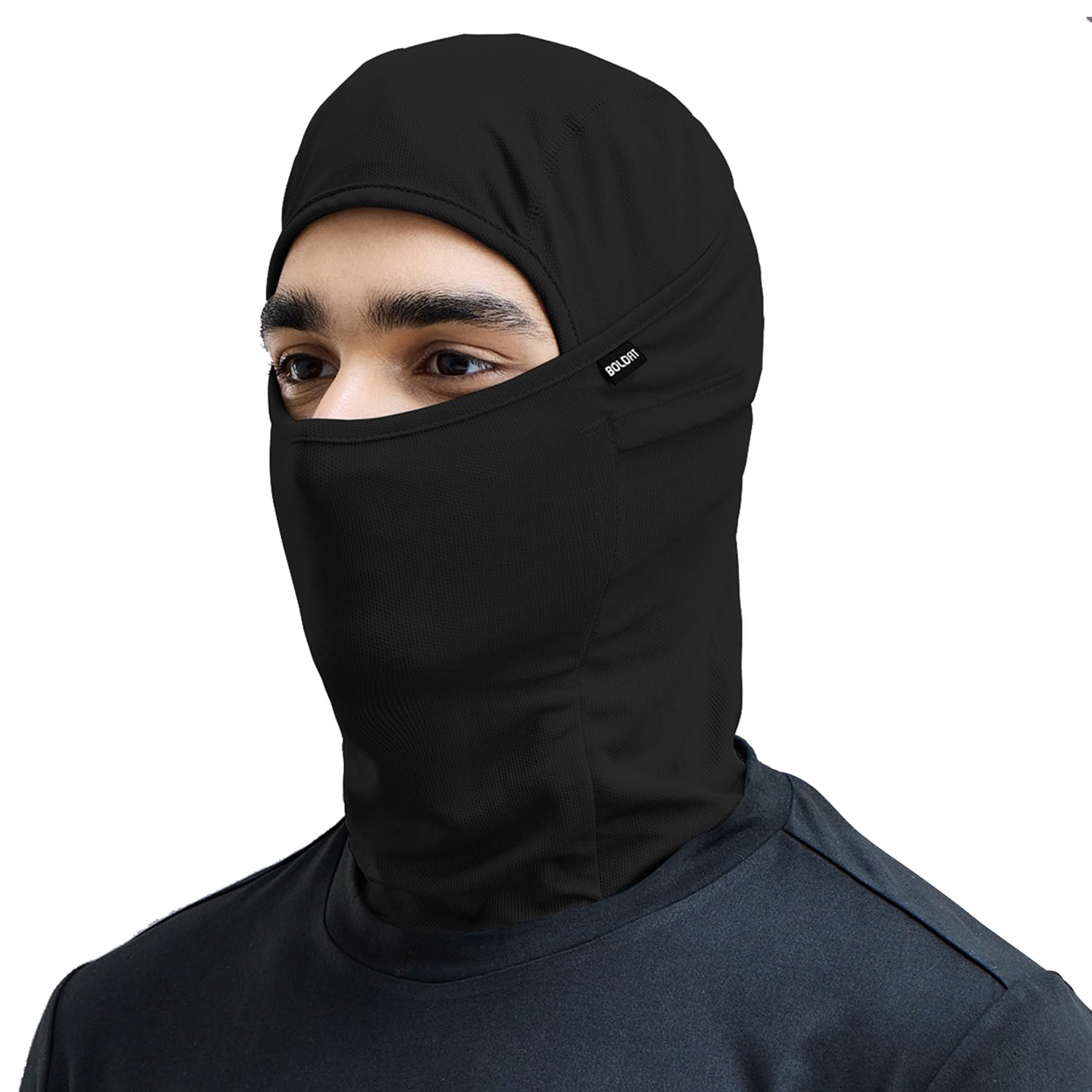 Boldfit face mask for Bikers Full face mask for Bikers Helmet Head Cover Balaclava for Men Bike Riding & Biker Head Cover for Helmet for Men Balaclava for Adult Black Masks for Bike Riding – Black