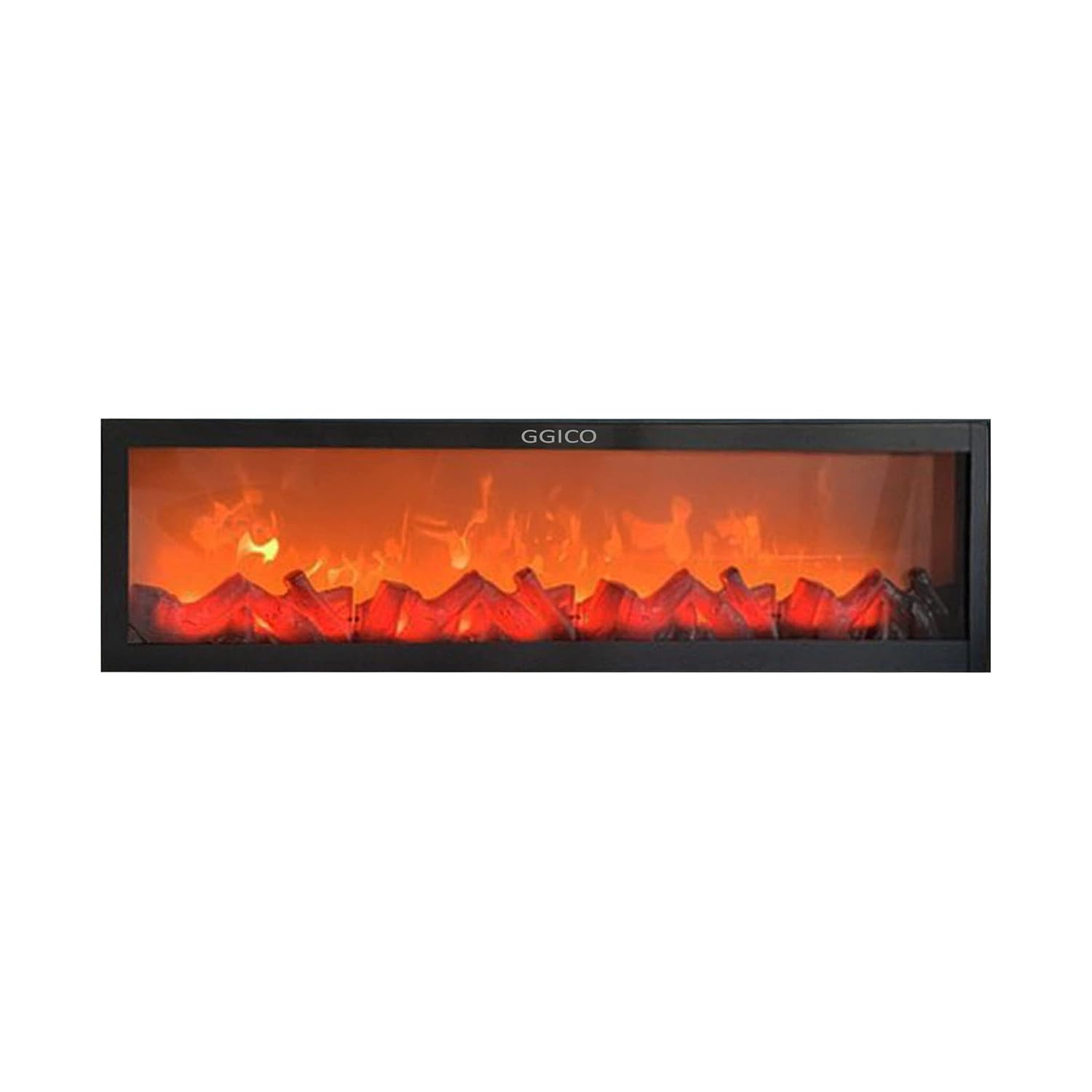 LED Decorative Fireplace, Modern Matte Metal, USB/Battery Powered, Living Room Decor with Realistic Burning Effect (32×8)