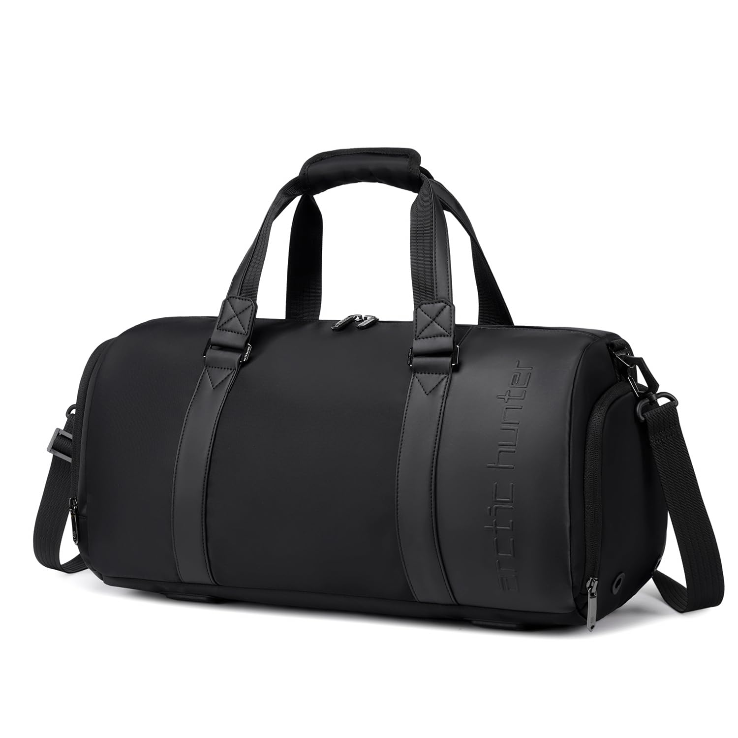 Arctic Hunter Duffle Bag for Travel Gym Nylon 30L Office Hand Bag for Men Women Multiple-Pocket Nylon Water-Repellent Sports Duffel Bag with Shoes Compartment & Detachable Shoulder Strap (Black)