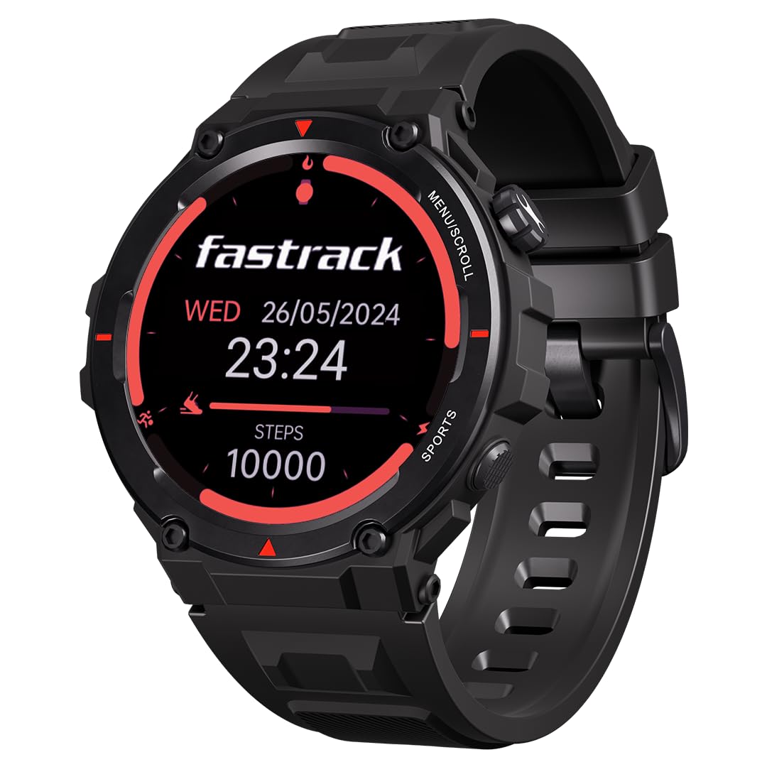 Fastrack Titan Xtreme PRO Smartwatch with 1.43 AMOLED Display with 466 * 466 Pixel Resolution|SingleSync BT Calling|AI Voice Assistant|100+ Sports Modes and Watchfaces|Upto 5 Day Battery|IP68
