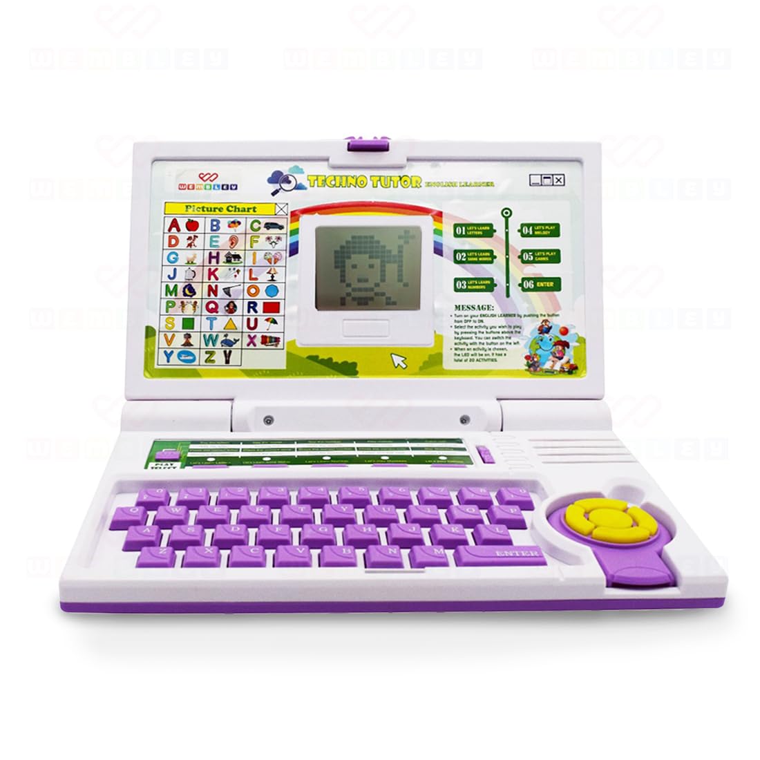 Wembley Laptop Computer Educational Kids Toys for 2 – 5 Years Boy | 20 Fun Activity Learning Toy for 2 3 4 5 Years Boys and Girls Now Learn Letter, Words, Mathematics, Games, Music, Logic, Memory Tool