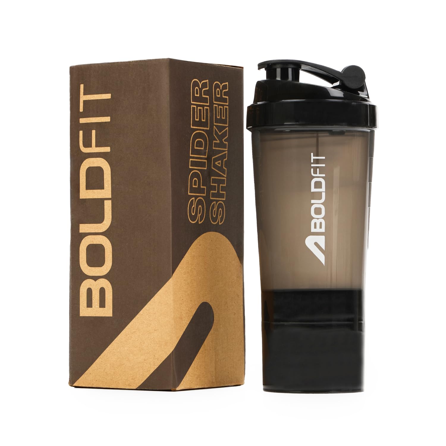 Boldfit Spider Gym Shaker Bottle, Shakers for Protein Shake with 2 Storage Compartment Gym protein shaker for workout