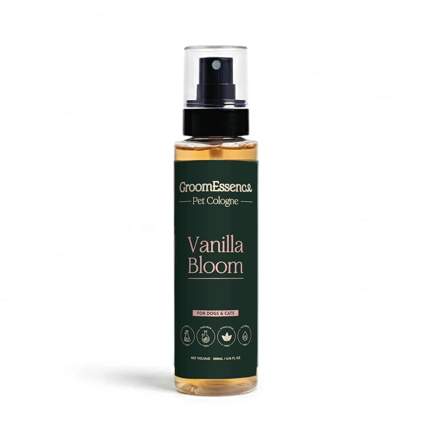 GroomEssence Pet Cologne | Vanilla Bloom | 200 ml | Long-Lasting Fragrance Spray For Dogs And Cat, Odour Eliminator, Grooming Essential, Fresh Vanilla Scent