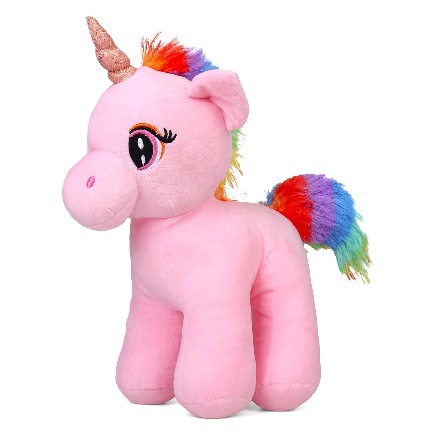 Mirada Enchanting Light Pink Unicorn Soft Toy – 29cm | Plush Stuffed Animal for Girls & Kids | Floppy, Glittery & Super Soft with Sparkling Horn for Birthdays & Special Occasions