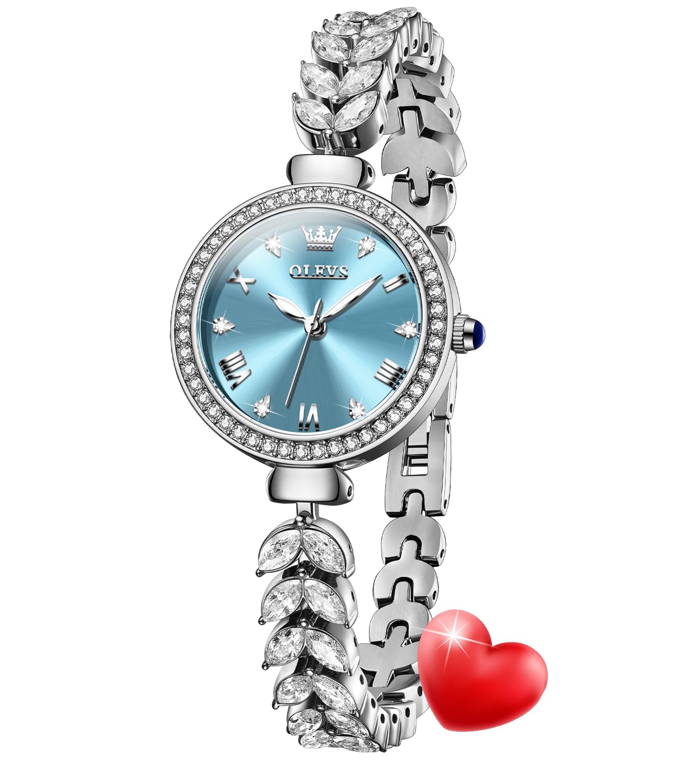 OLEVS Diamond Watch for Women Luxury Dress Rose Gold Bracelet Casual Elegant Waterproof Date Ladies Quartz Wrist Watches
