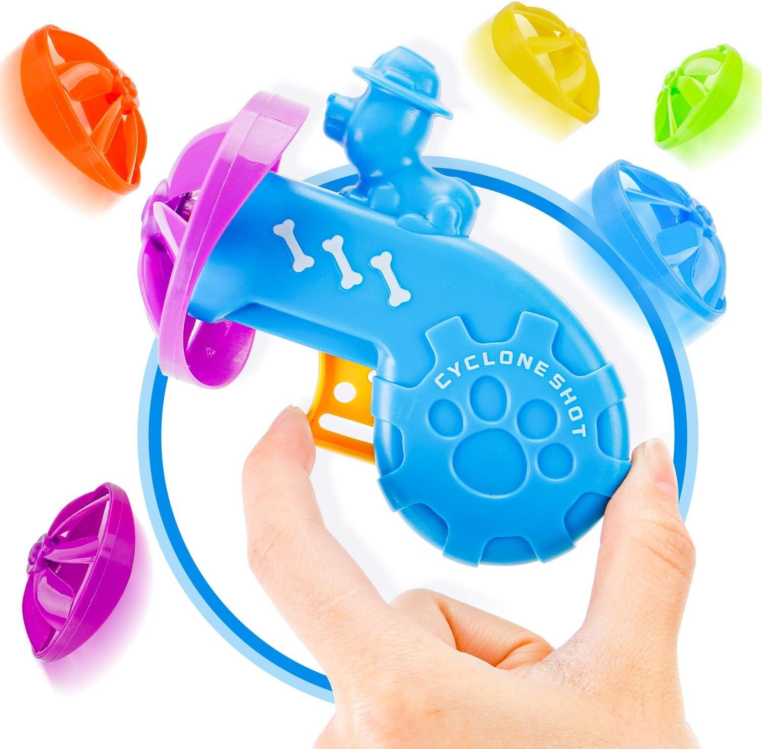 KUTKUT 6 Pieces Cat Fetch Toy with 5 Colorful Flying Propellers Set- Cat TracksToy – Fun Levels of Interactive Play Cat Toys Satisfies Kitty’s Hunting, Chasing & Exercising