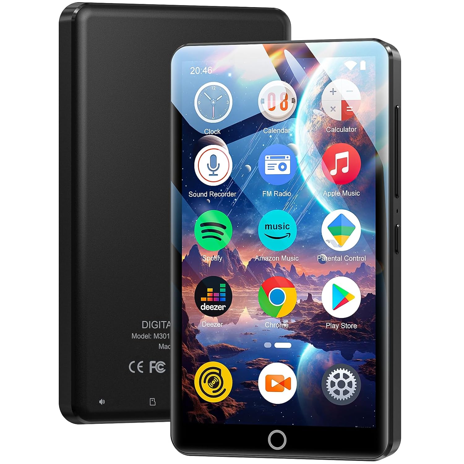 Conrain 96GB MP3 Player with Bluetooth and WiFi, Music Player with Spotify,Amazon Music,Deezer, 4.02″ Touch Screen Android MP4 MP3 Player for Kids with Audible,Kindle