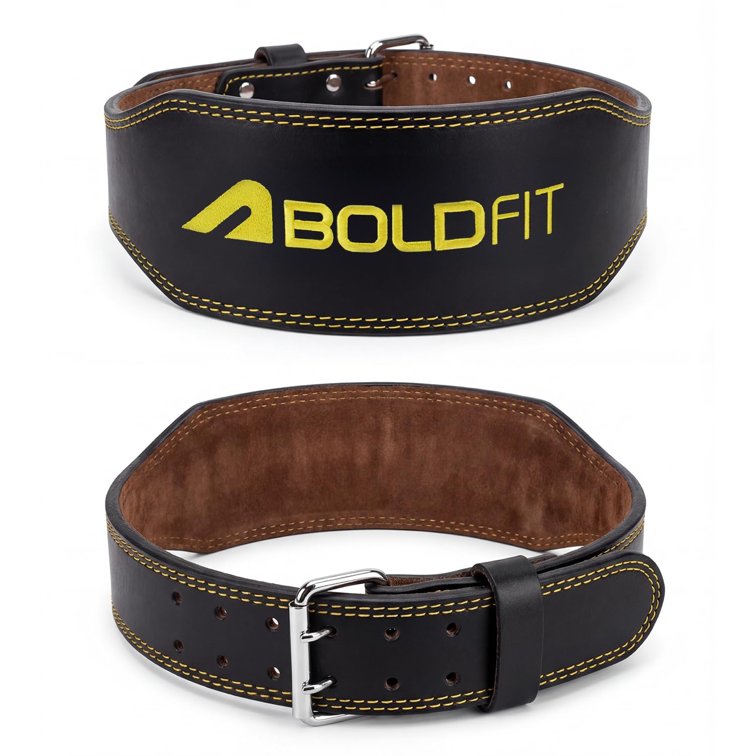 Boldfit Weight Lifting Belt for Men & Women Premium Back Support for Powerlifting, Deadlifts, Squats, Strength Training & Gym Workouts – PU Corelock S