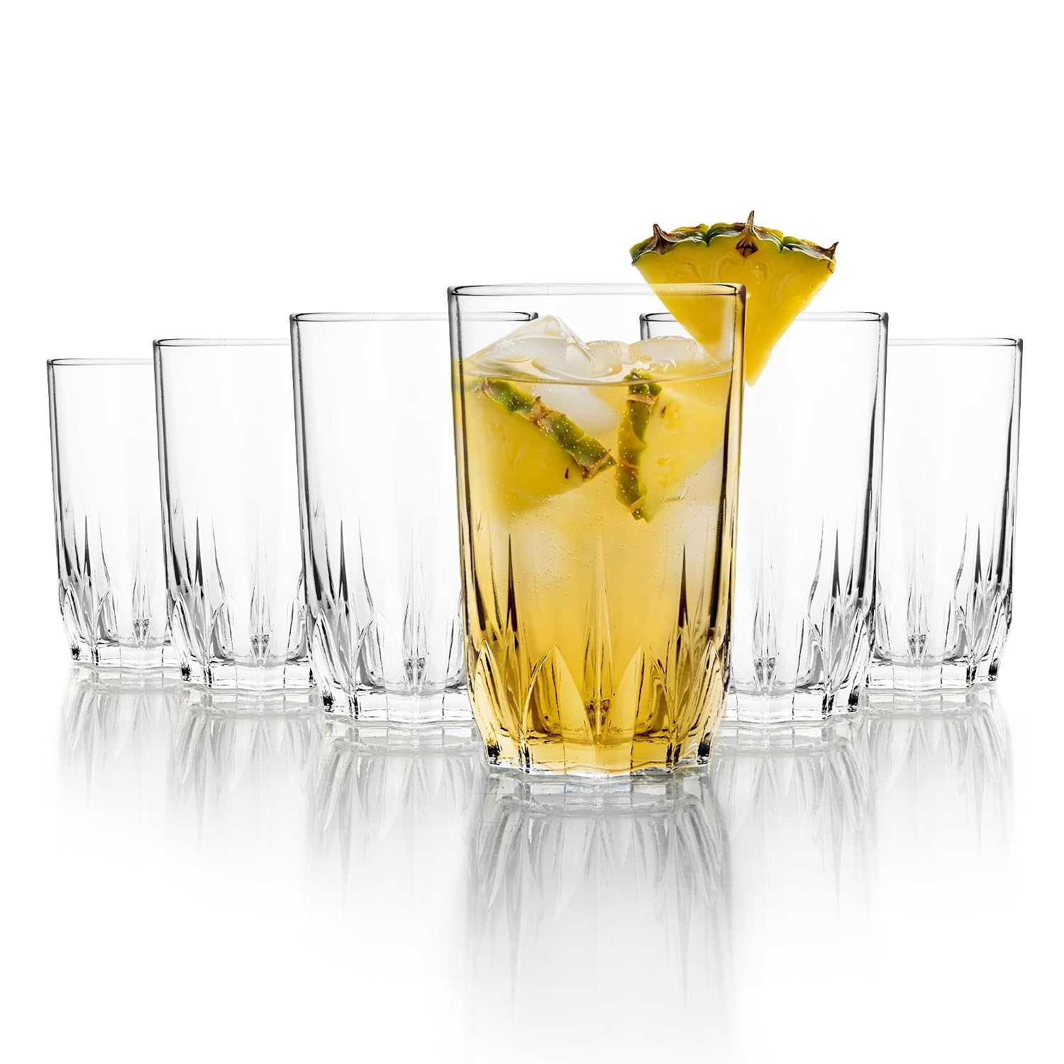 CELLO Glaze Glass Set of 6 Pcs 180ml, Transparent | Freezer & Fridge Safe, Leadfree Dishwasher Safe Toughened Crystal Clear Glasses Set For Drinking Water Juice Milk Cocktail Mocktail Coldrinks & Soda
