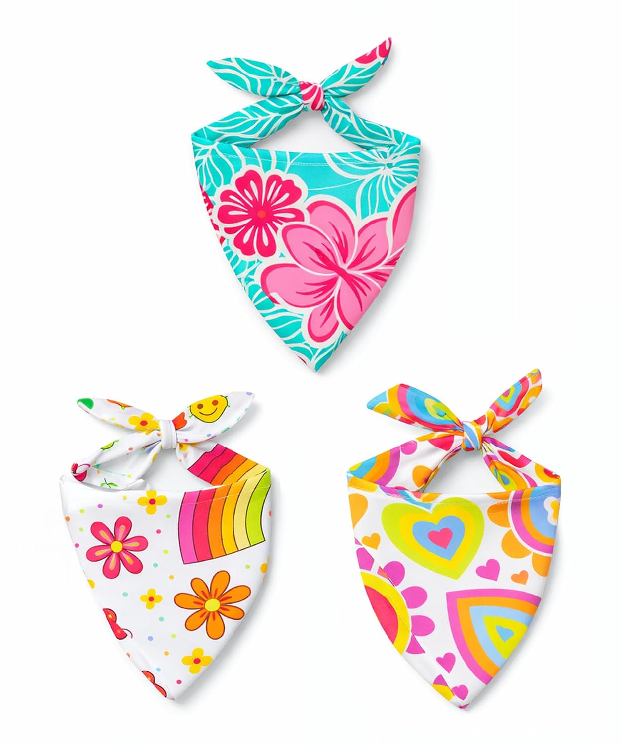 CutiePaw Bandana for Dogs and Cats (Pack of 3) | Lightweight & Comfortable Bib | Dog Scarf | Adjustable & Comfortable Dog Bandana | Pet Triangle Scarf | Styling Accessory for Dog Large, Medium & Small