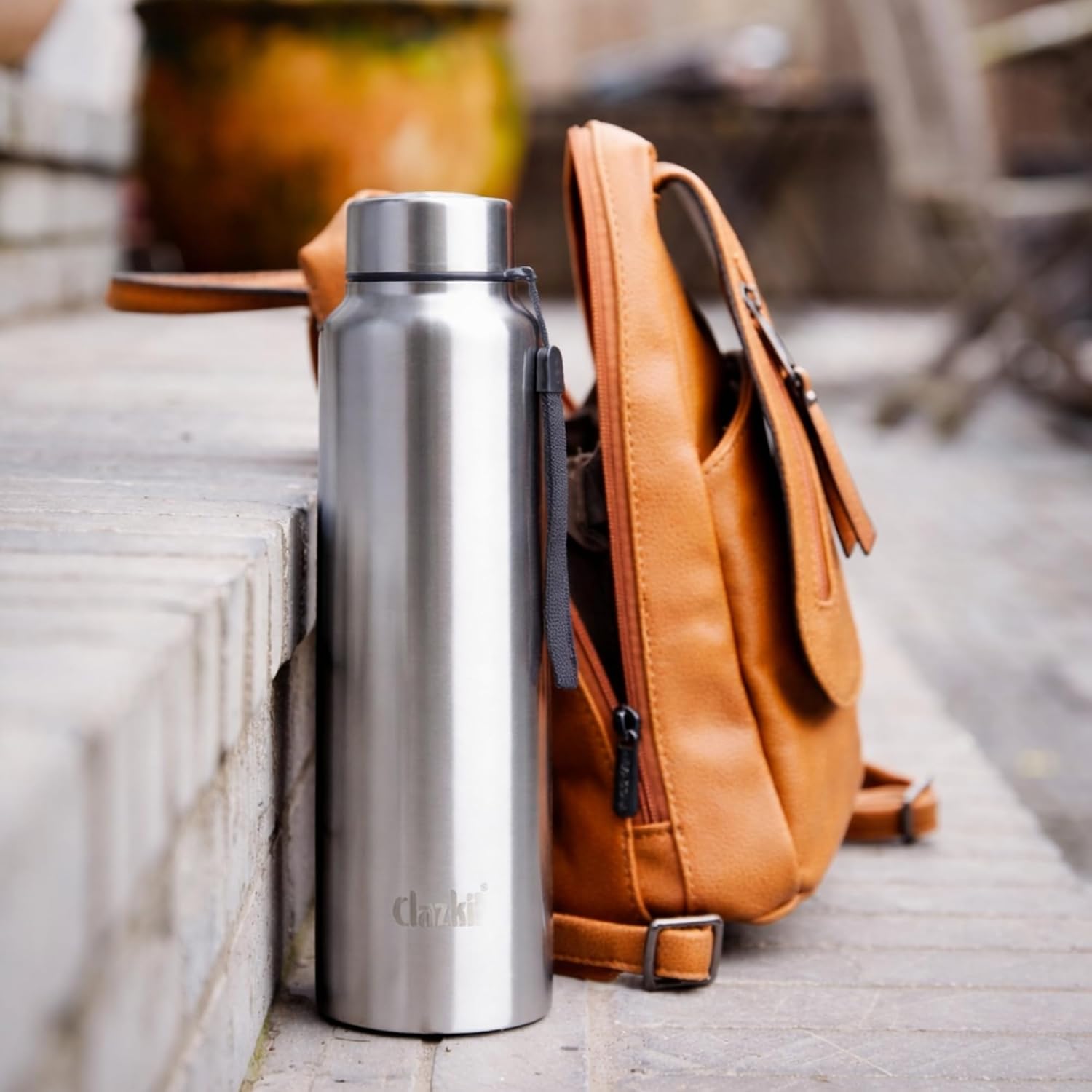 Clazkit Water Bottle Stainless Steel Sports/Fridge Bottle with Leak Proof Lid | Single Wall | For Home, Office, Gym, Travelling | Lightweight | BPA Free | 1000ml | Silver)